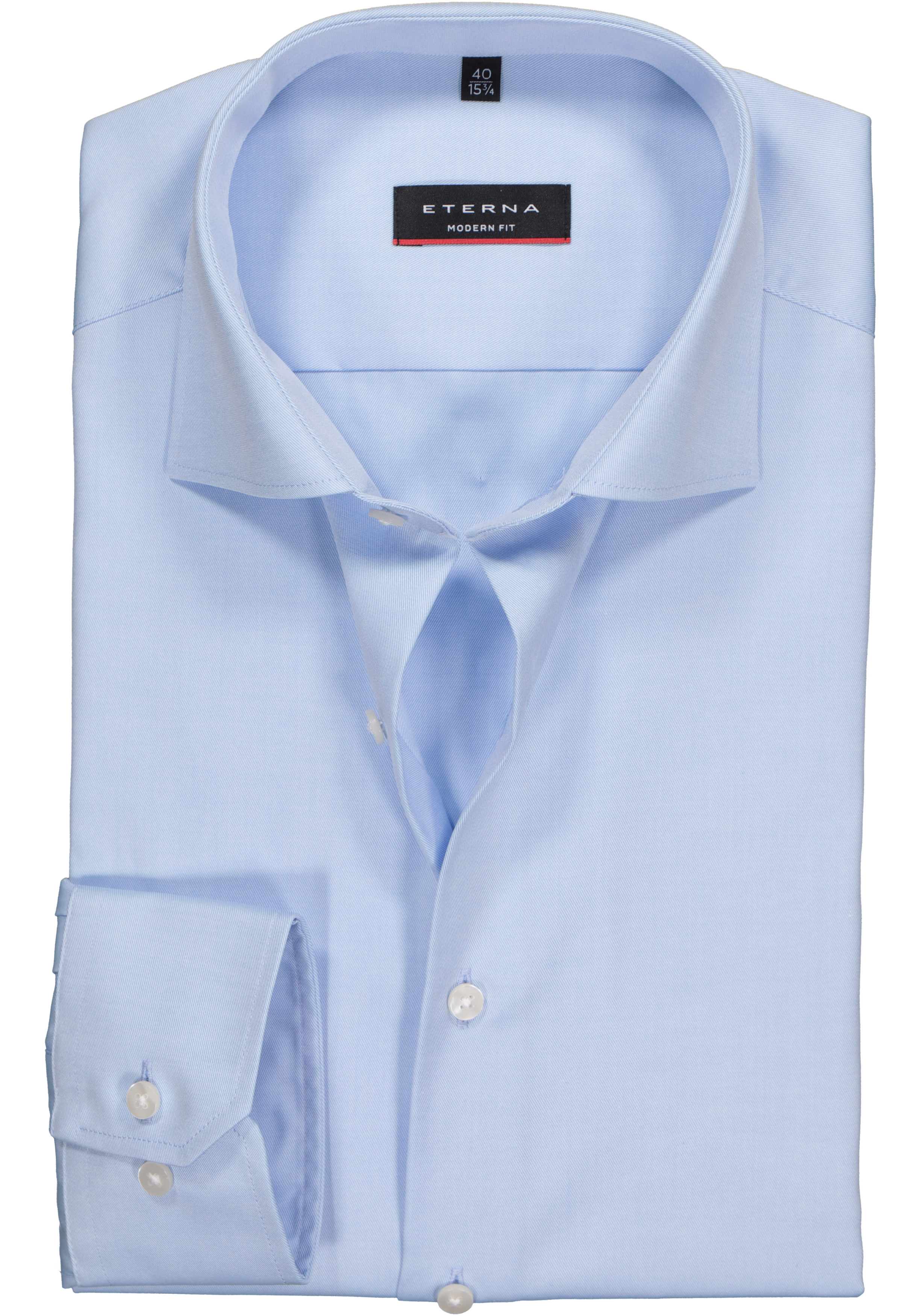 ETERNA modern fit overhemd, mouwlengte 7, niet doorschijnend twill heren overhemd, lichtblauw