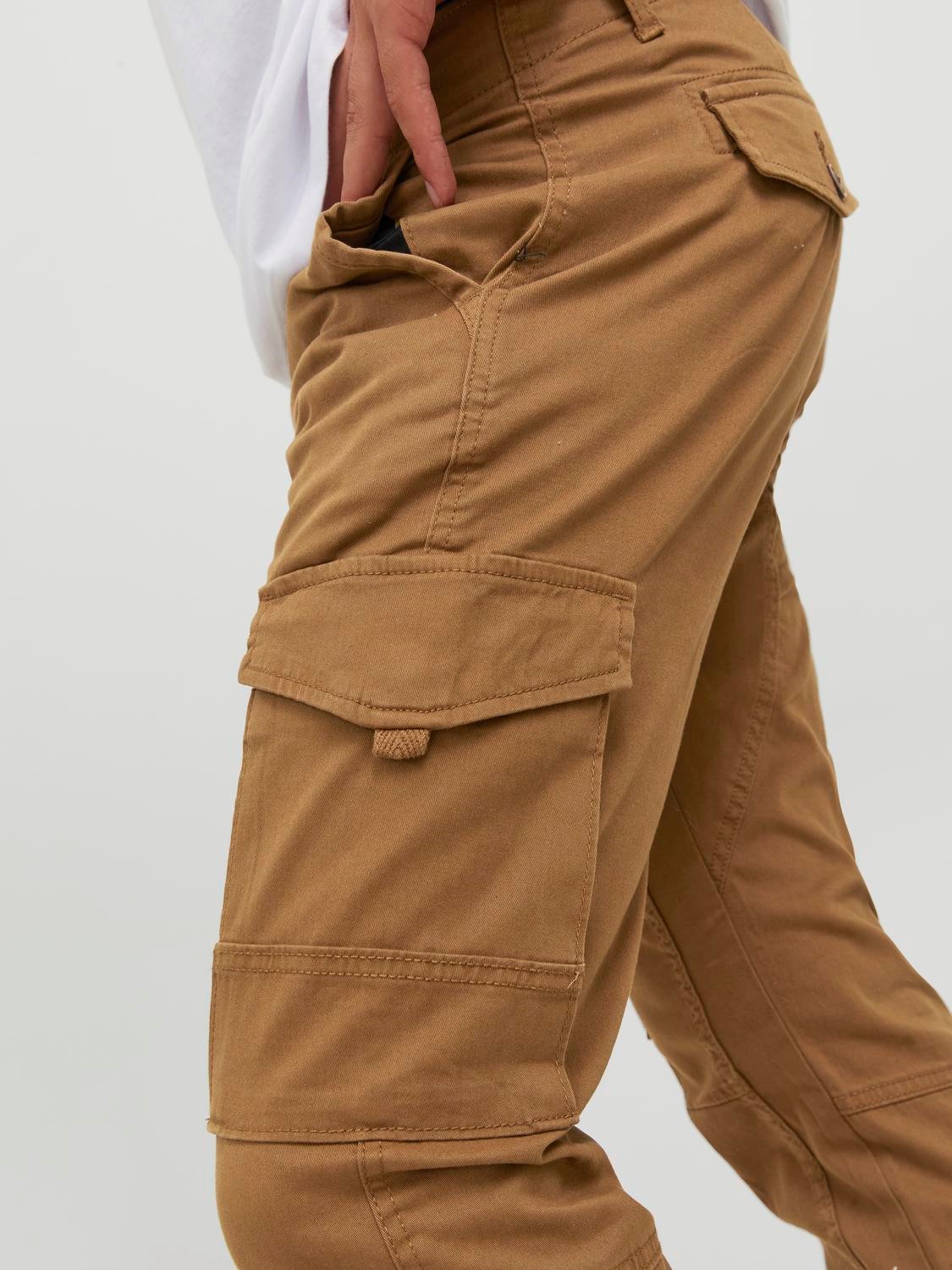 JACK & JONES Paul Lake Cargo loose fit, heren cargo broek, okergeel