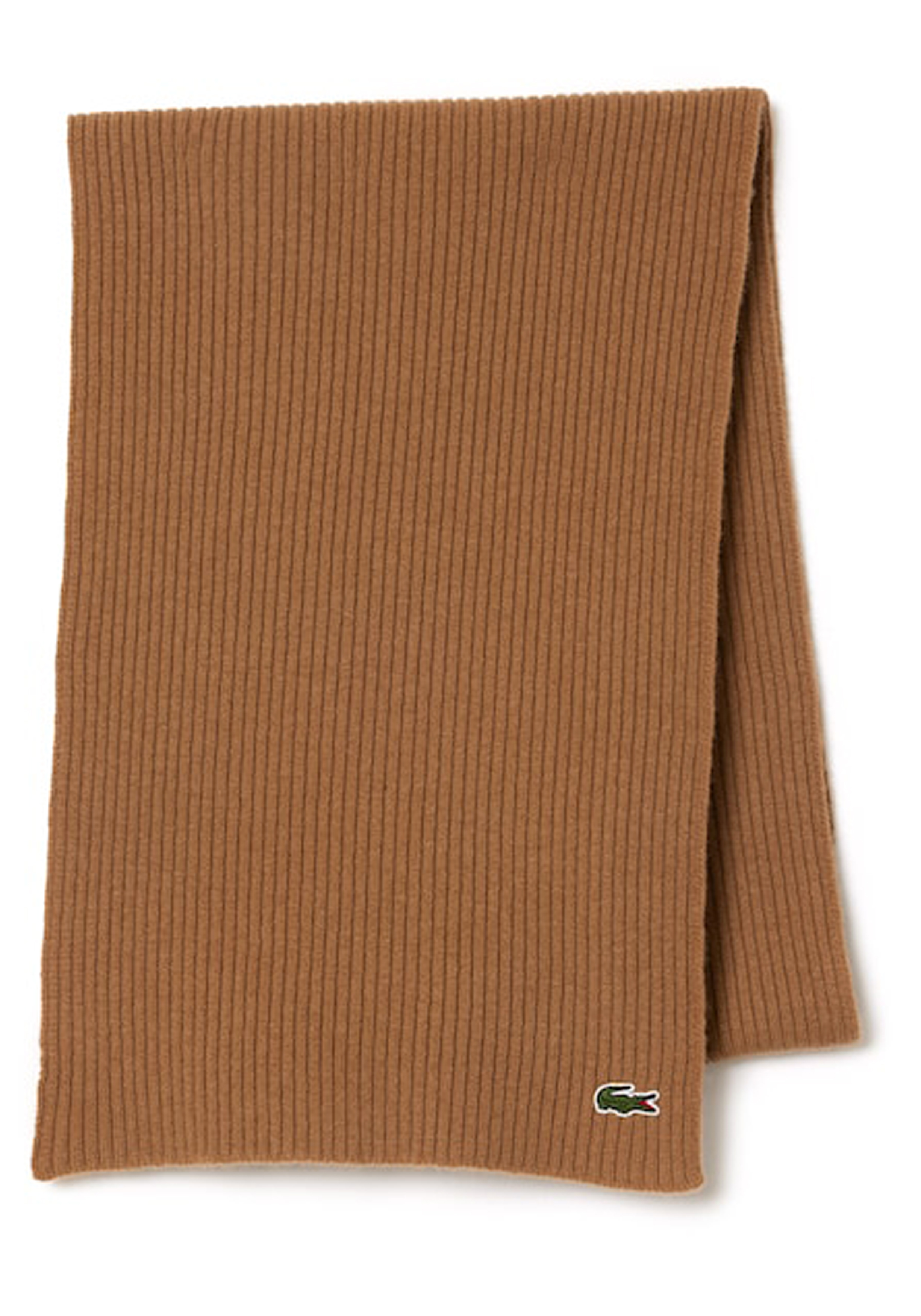 Lacoste sjaal wol, unisex gebreide sjaal, beige