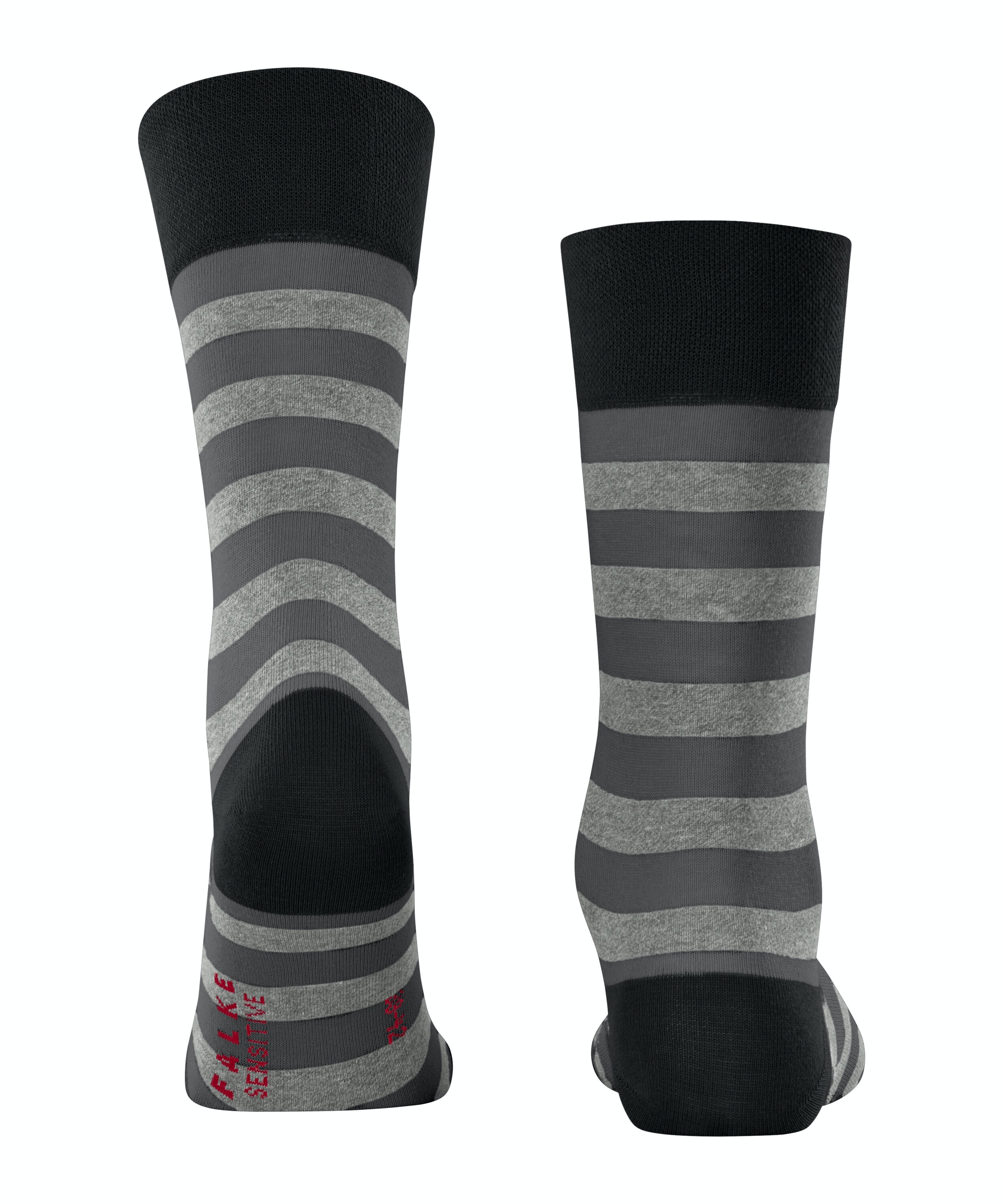 FALKE Sensitive Mapped Line herensokken, zwart (black)