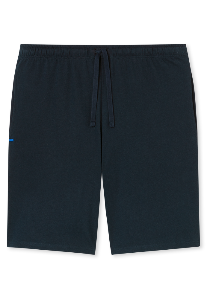 SCHIESSER Mix + Relax Short, heren korte pyjama- of loungebroek, donkerblauw dessin