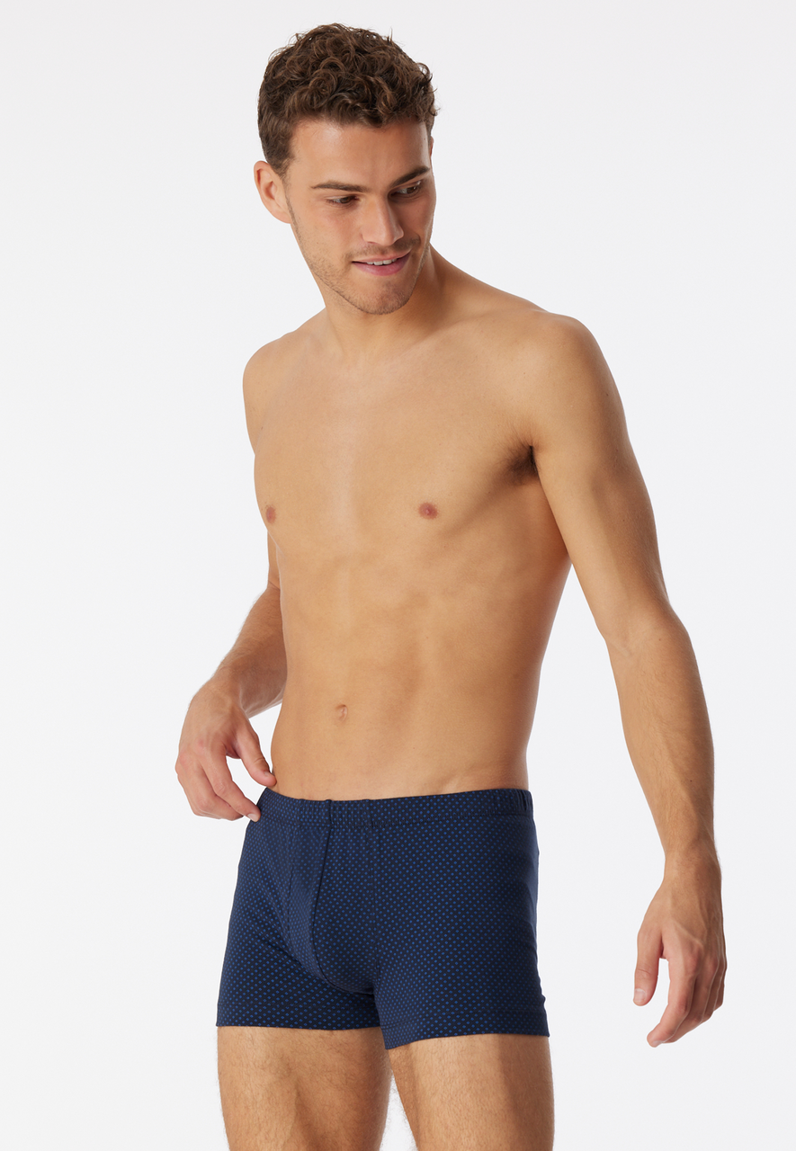 SCHIESSER Cotton Casuals boxer (1-pack), heren short met donkerblauw patroon