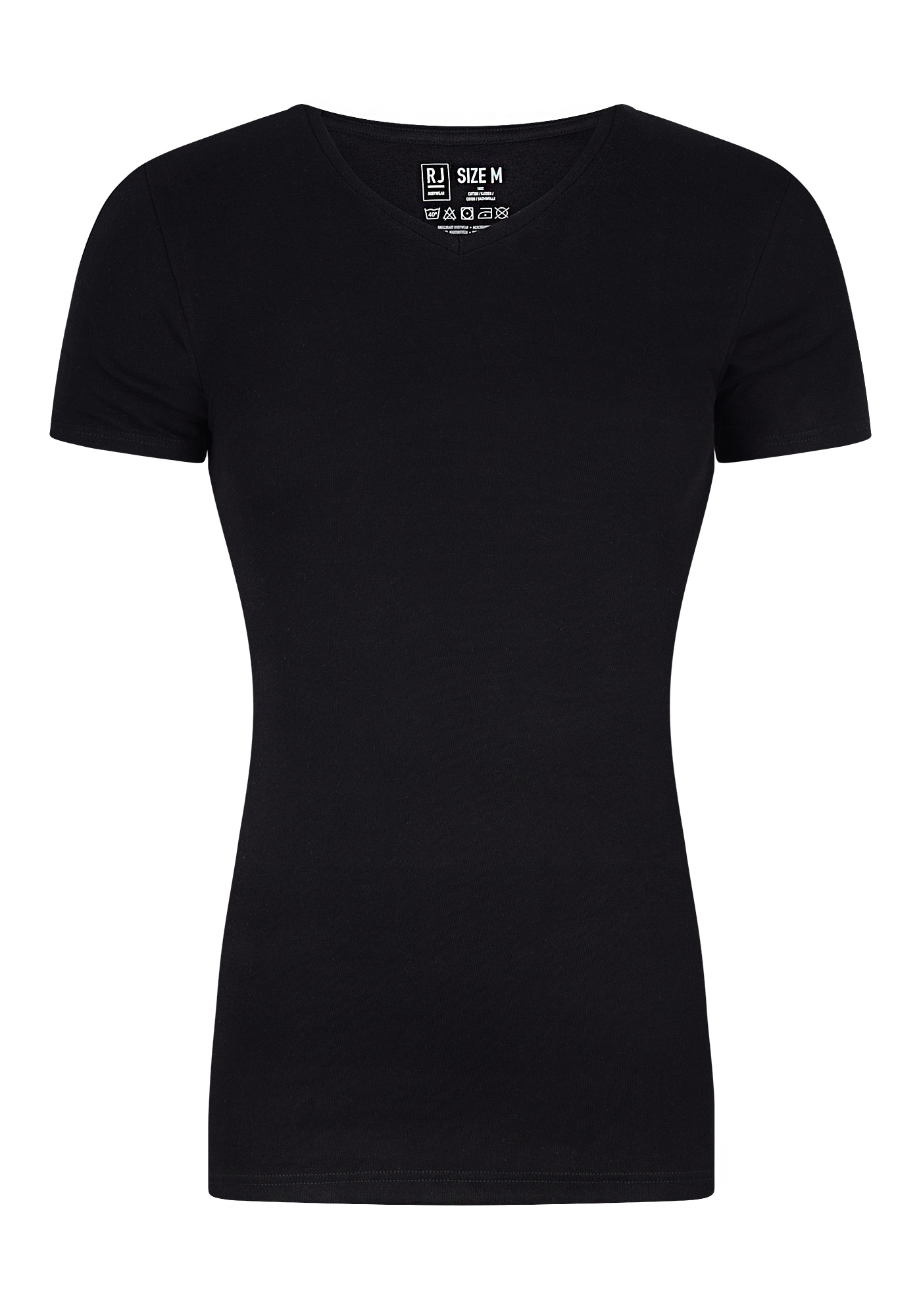 RJ Bodywear Everyday Leeuwarden T-shirts (2-pack), heren rib T-shirts V-hals, zwart
