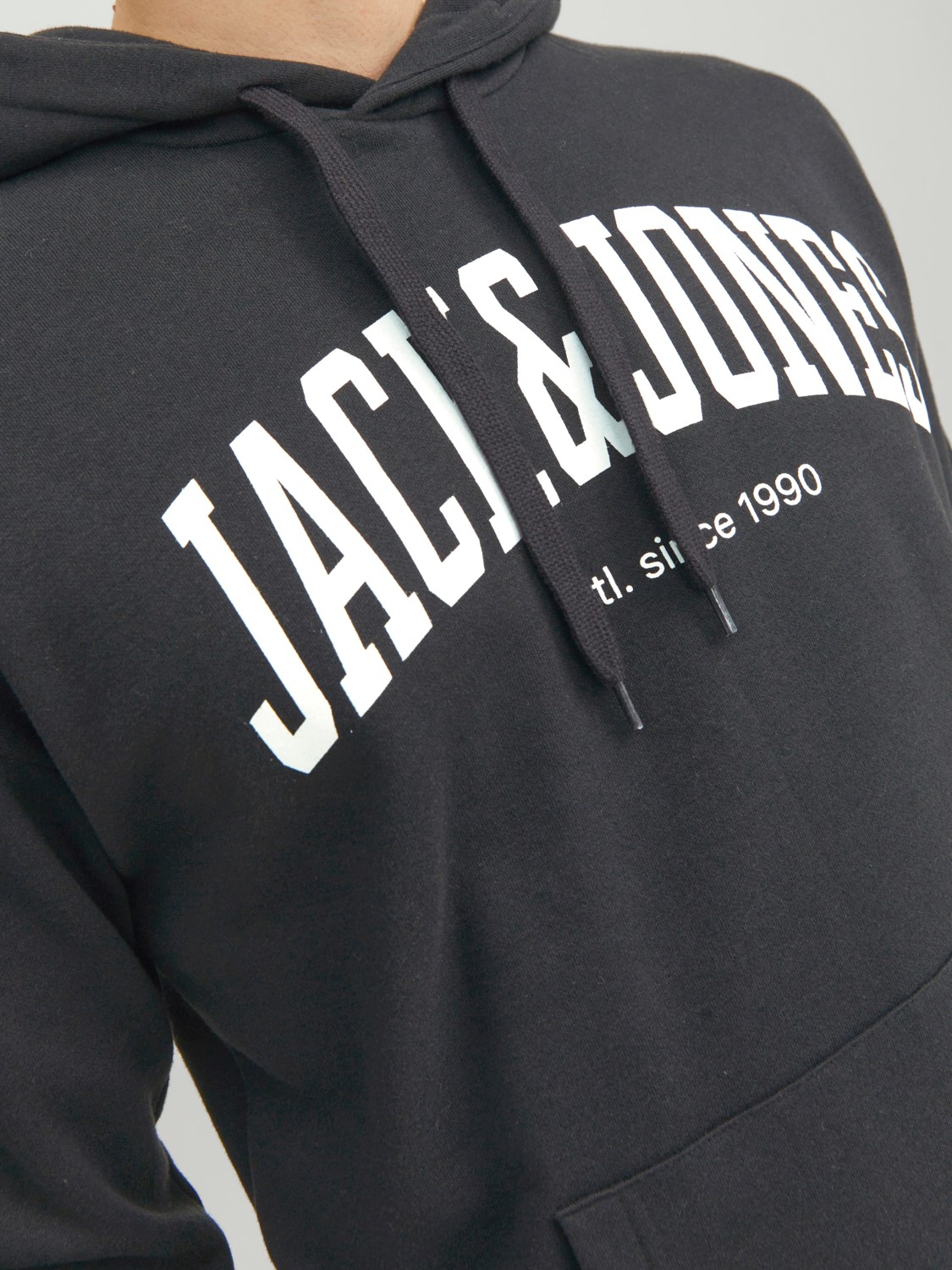 JACK & JONES Josh sweat hood regular fit, heren hoodie katoenmengsel met capuchon, zwart