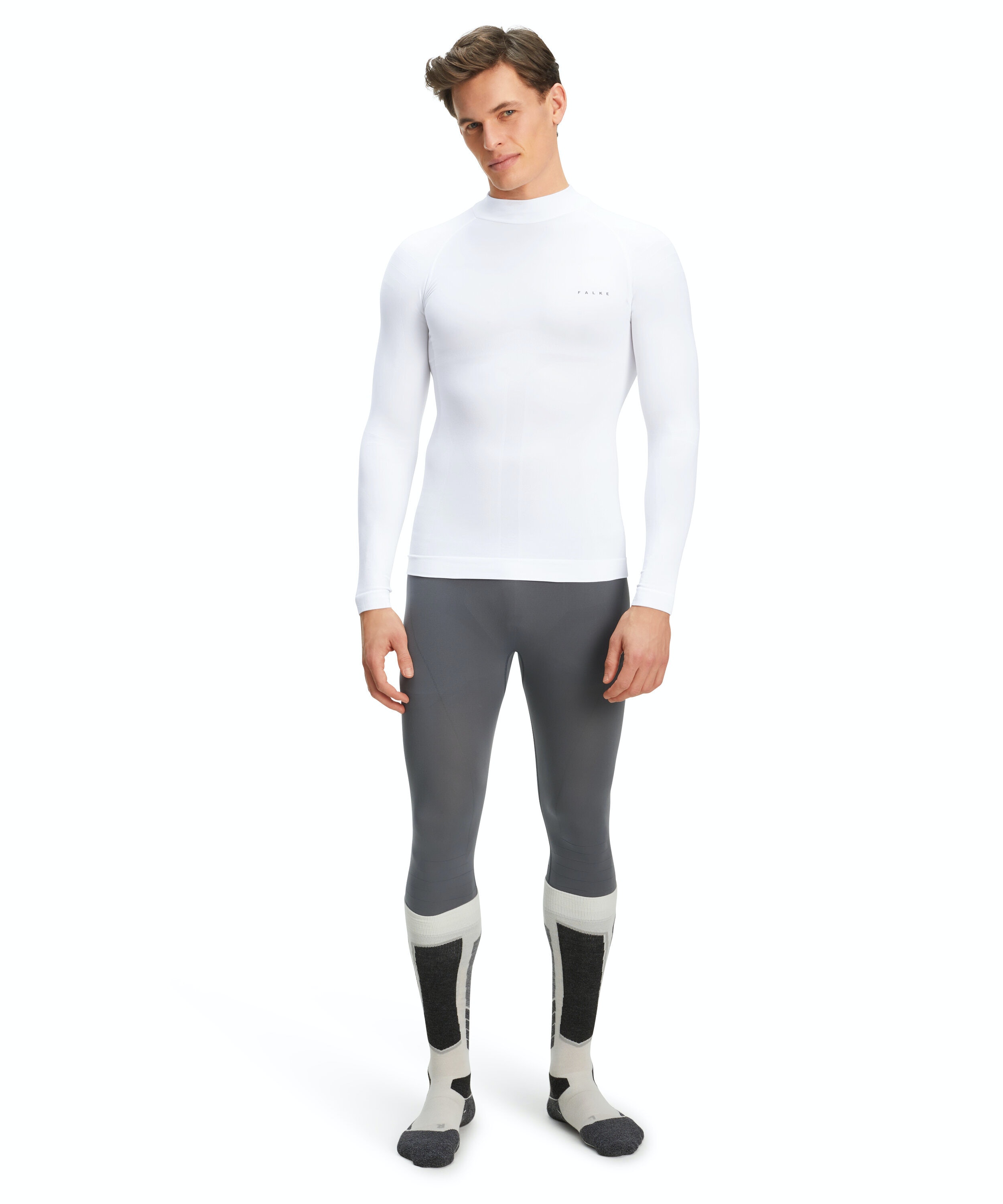 FALKE heren lange mouw shirt Warm, thermoshirt, wit (white)