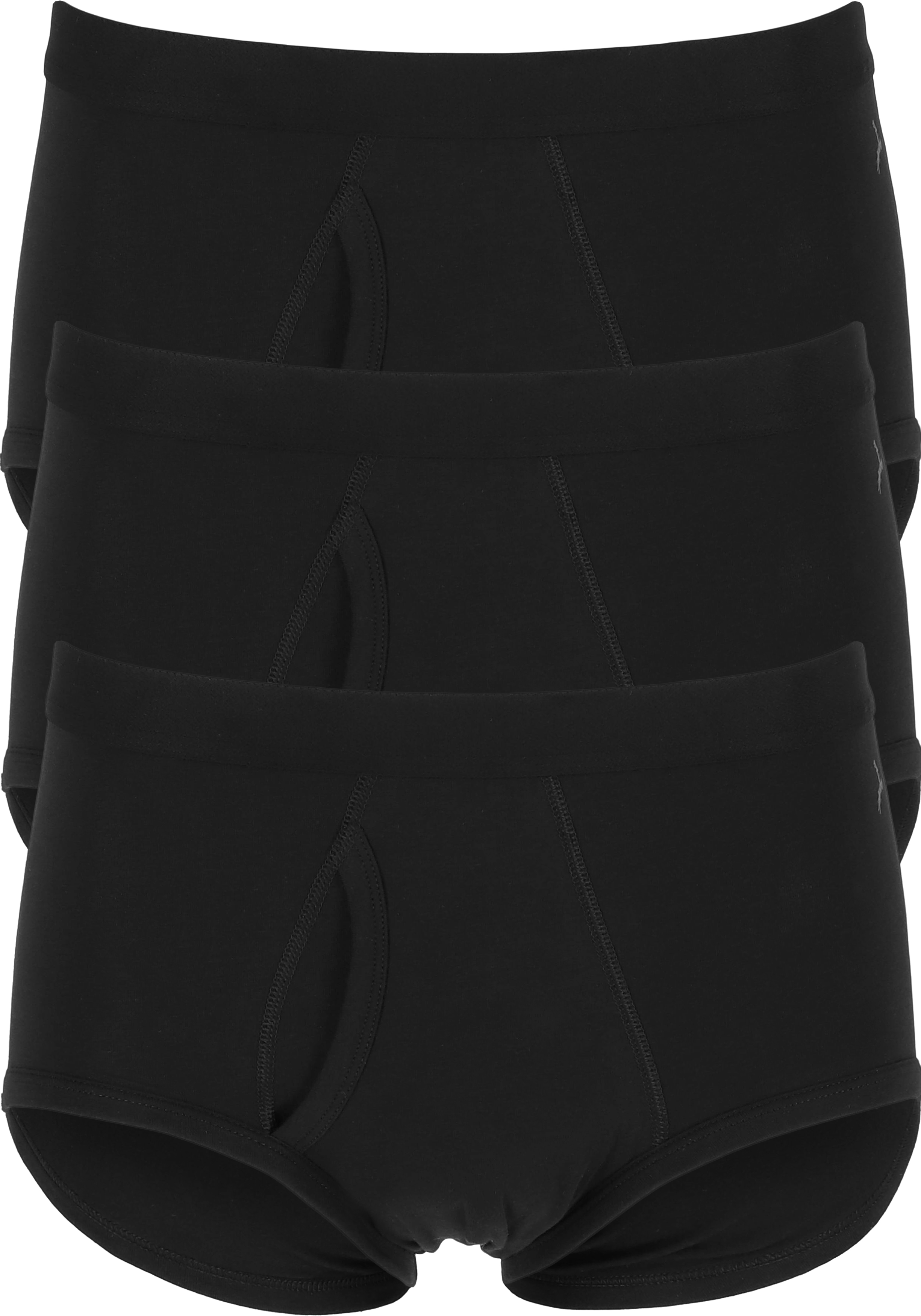 TEN CATE Basics men slips (3-pack), heren heupslips met gulp, zwart