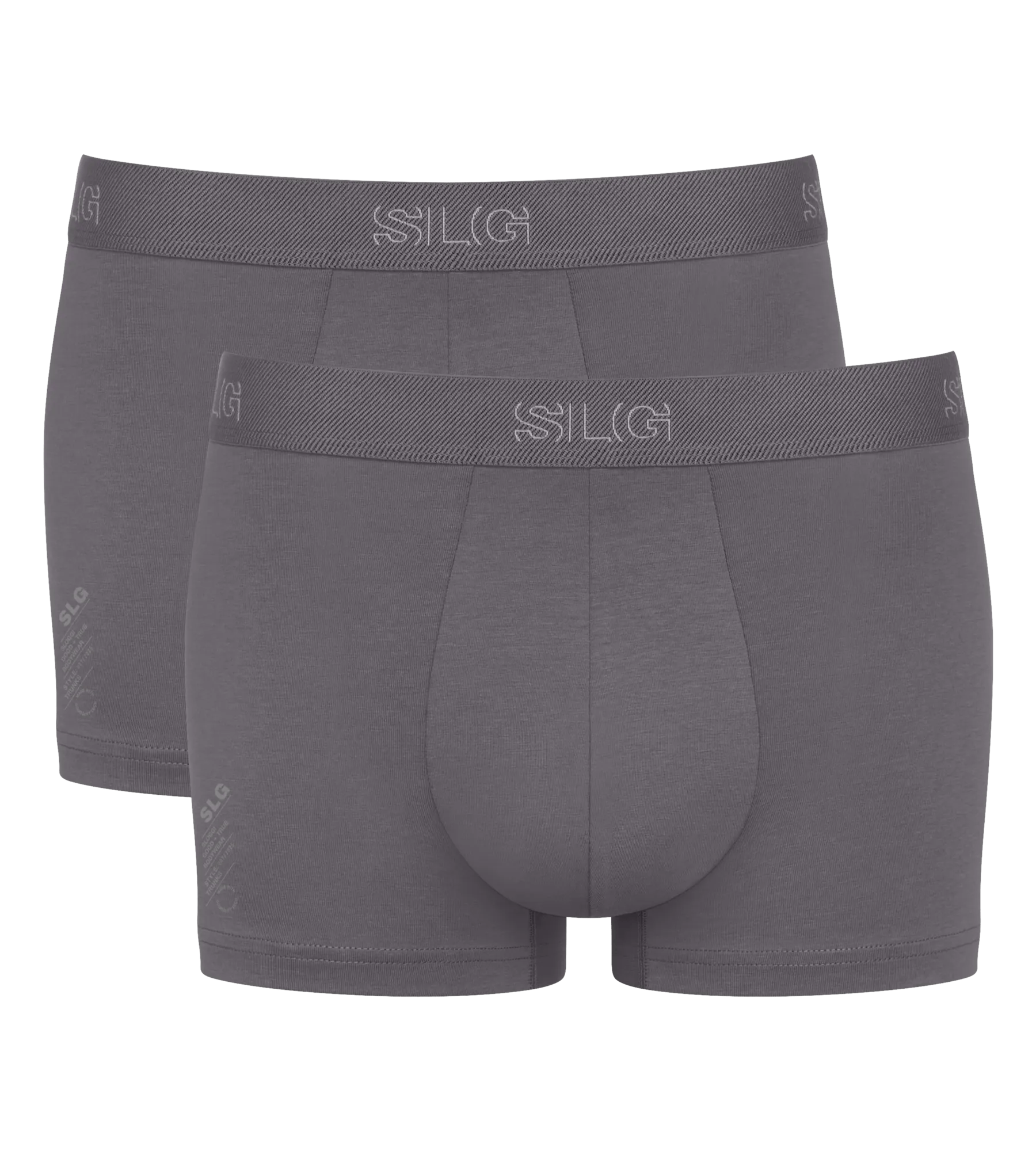 Sloggi Men SLG Base Trunk, heren boxershorts korte pijp (2-pack), middengrijs