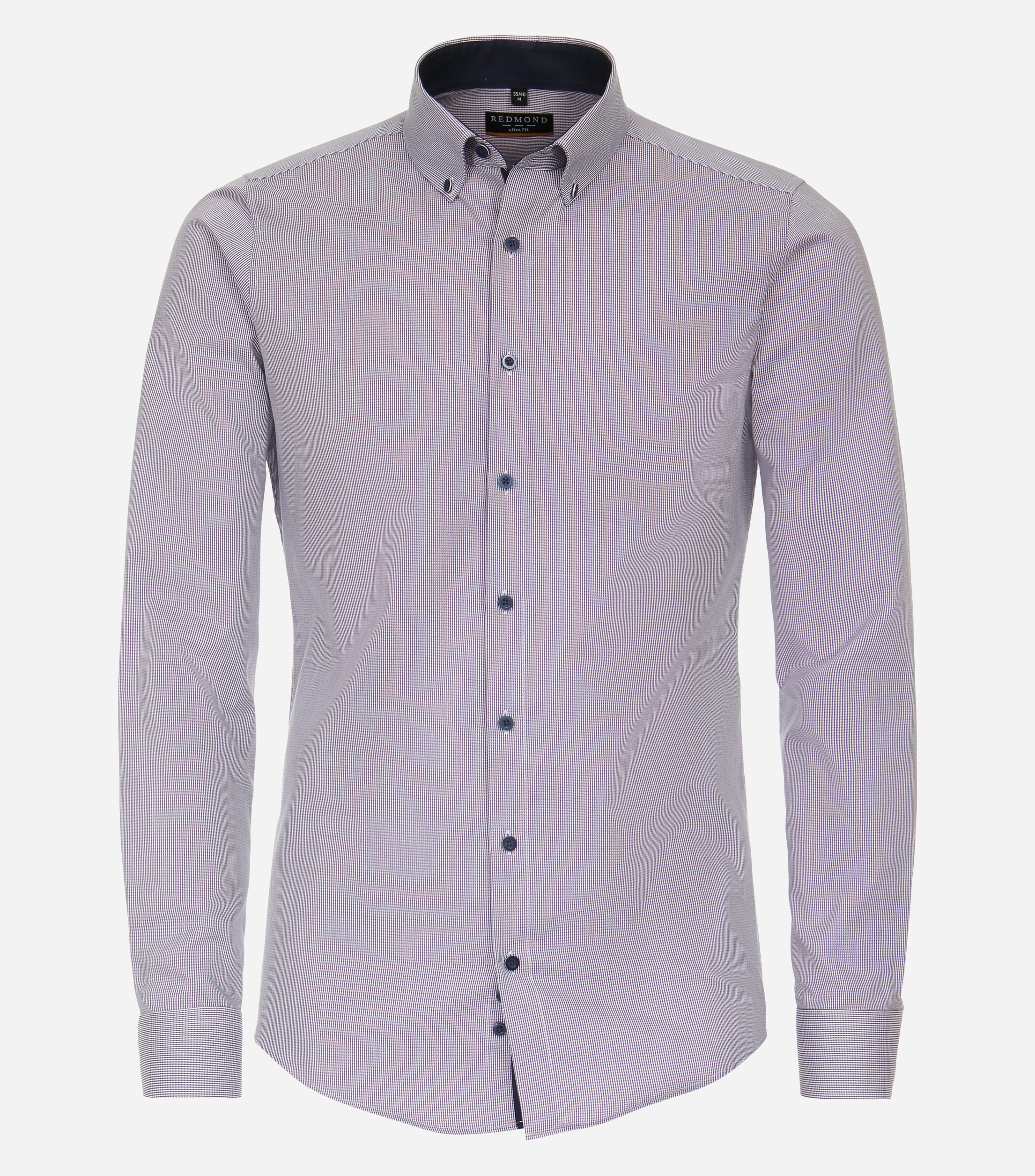 Redmond slim fit overhemd, popeline, paars