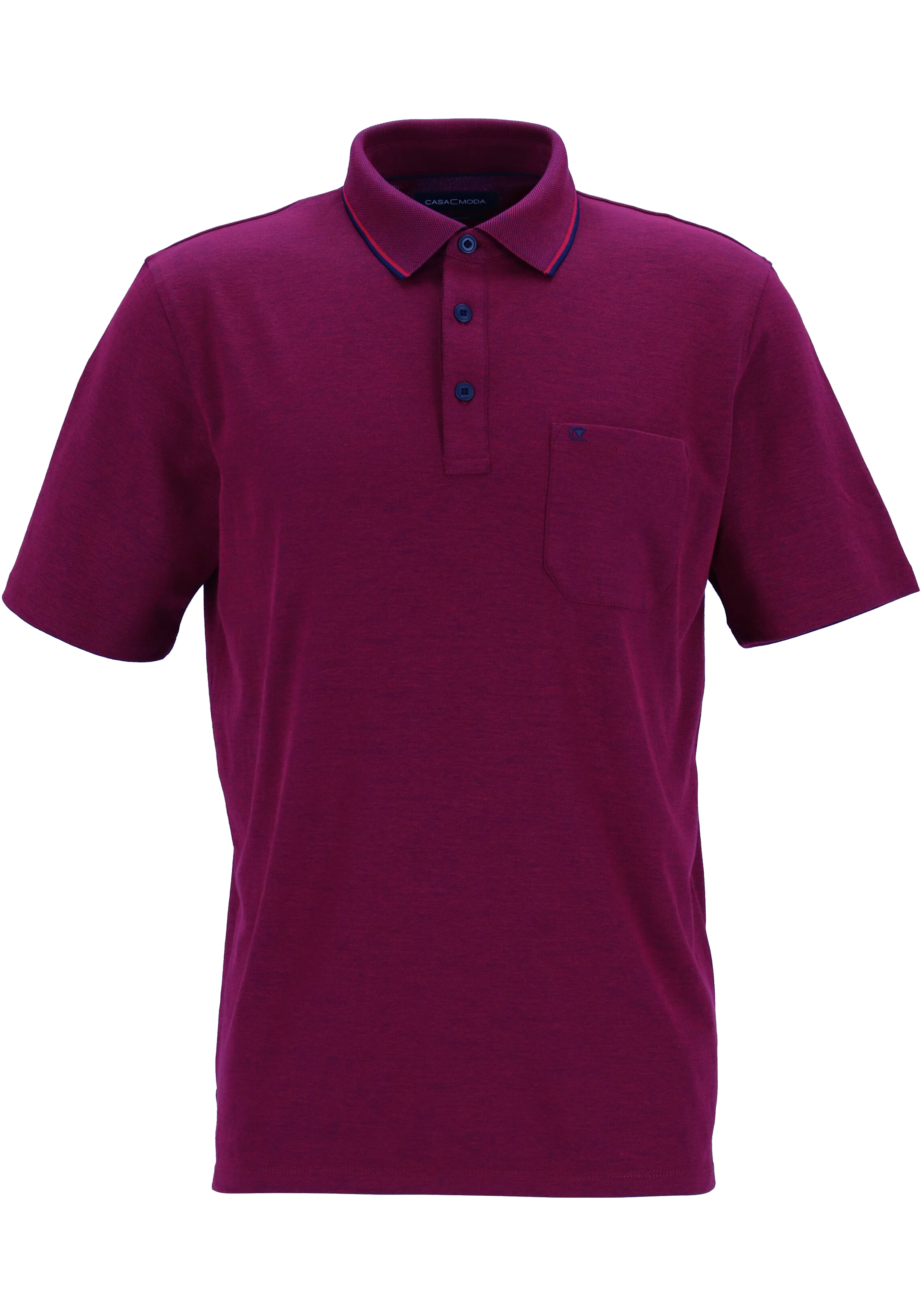 CASA MODA comfort fit poloshirt, donkerrood melange