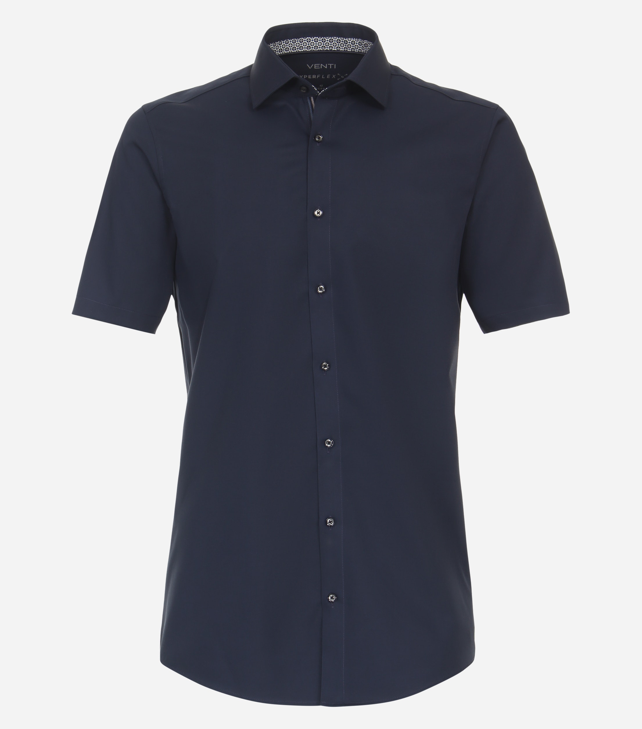 VENTI modern fit overhemd, korte mouw, twill, blauw