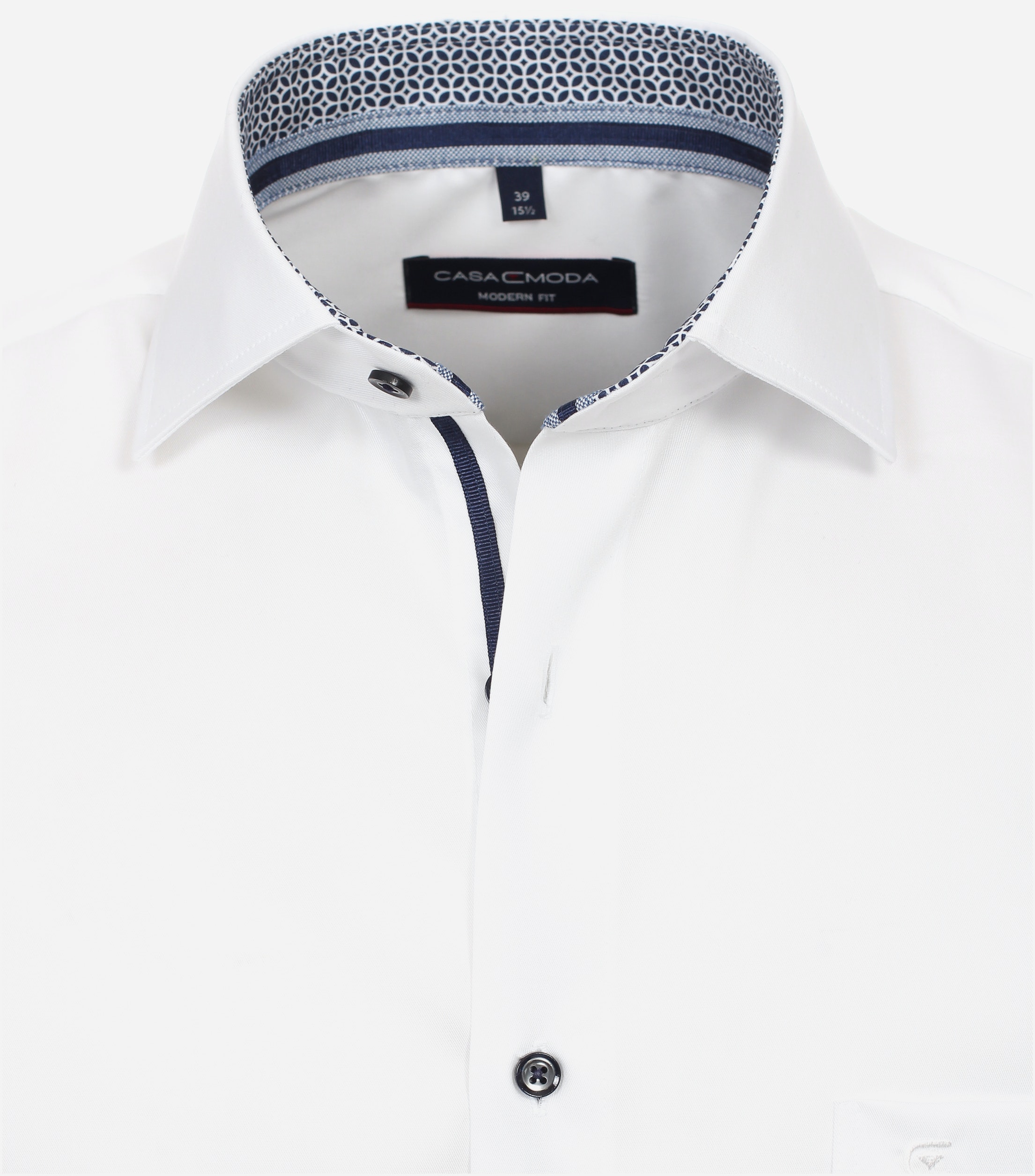CASA MODA modern fit overhemd, twill, wit