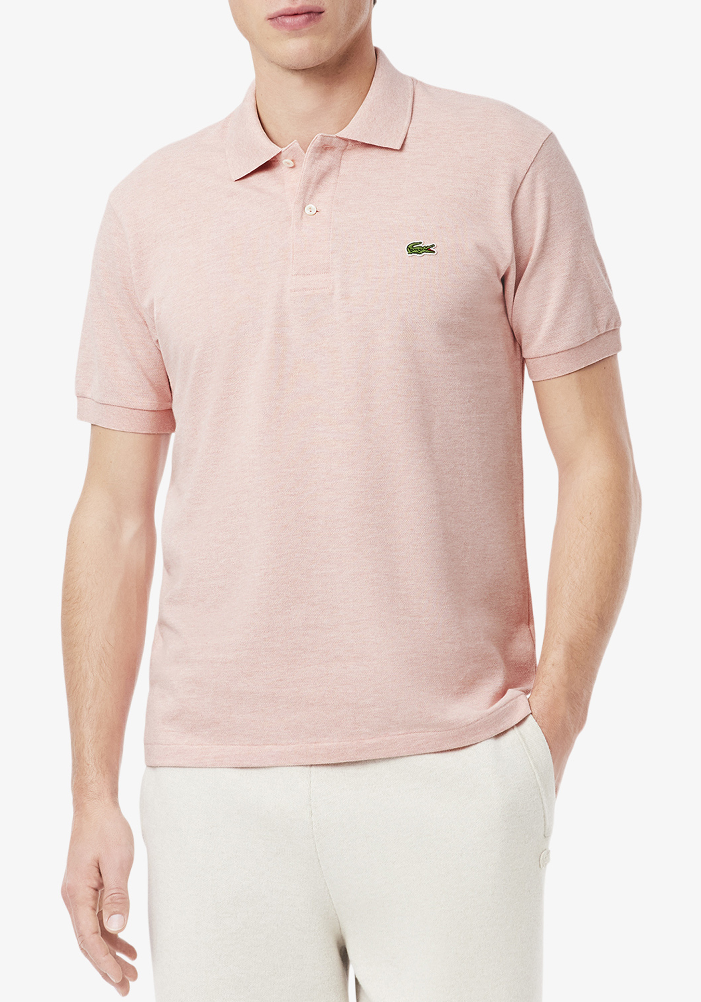 Lacoste Classic Fit polo, roze melange