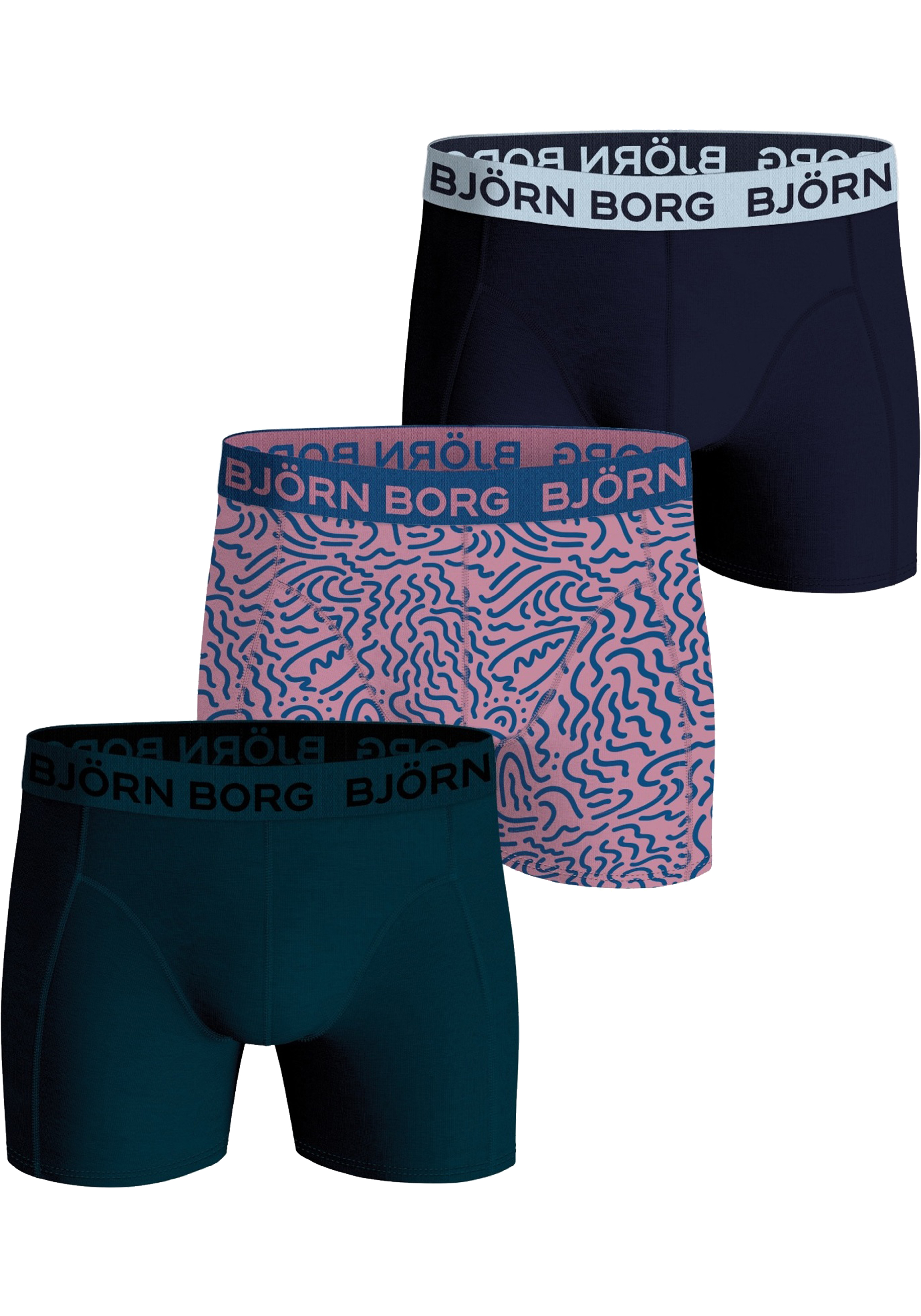 Bjorn Borg Cotton Stretch boxers, heren boxers normale lengte (3-pack), multicolor