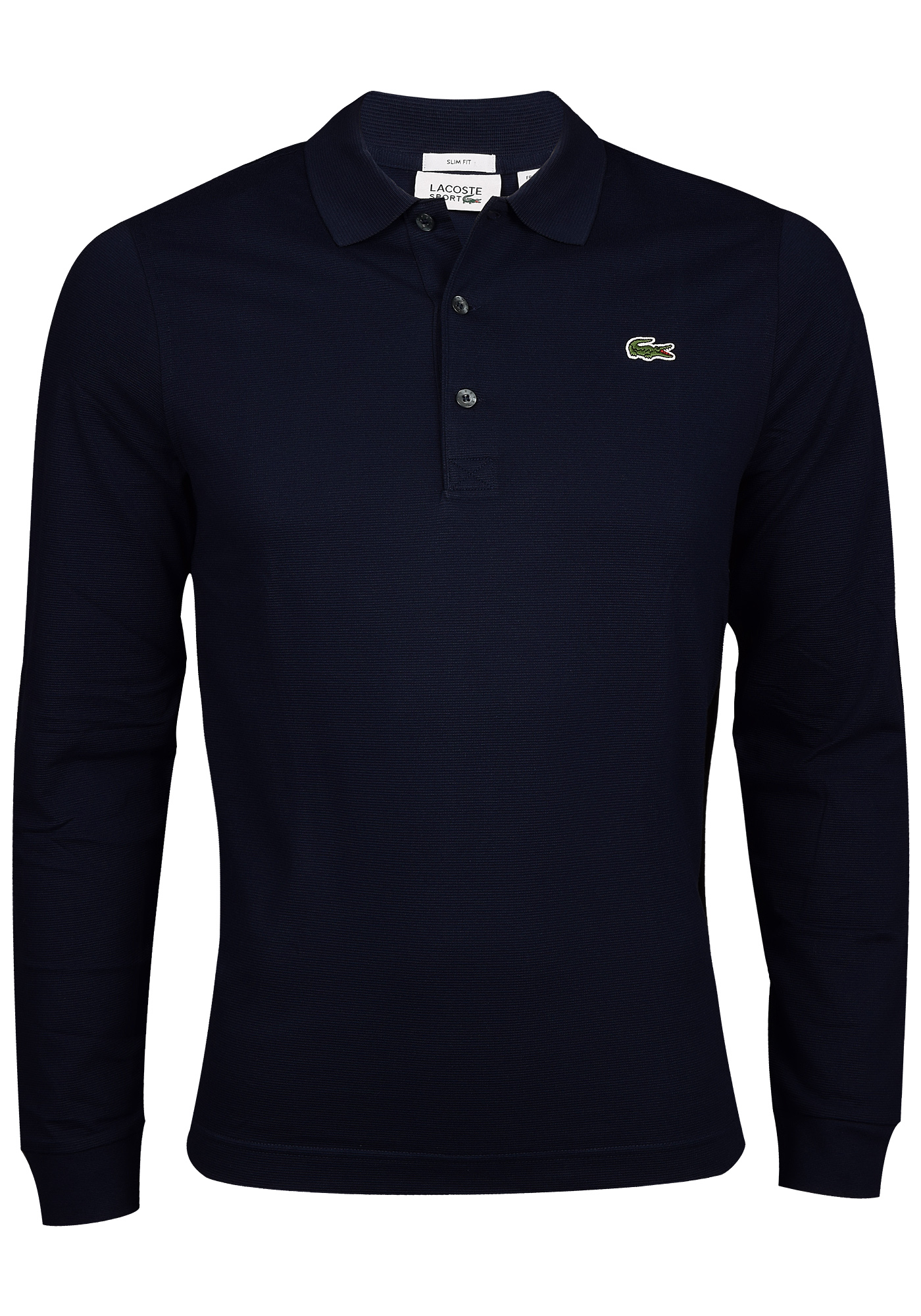 Lacoste Sport slim fit polo, poloshirt lange mouw, marine blauw