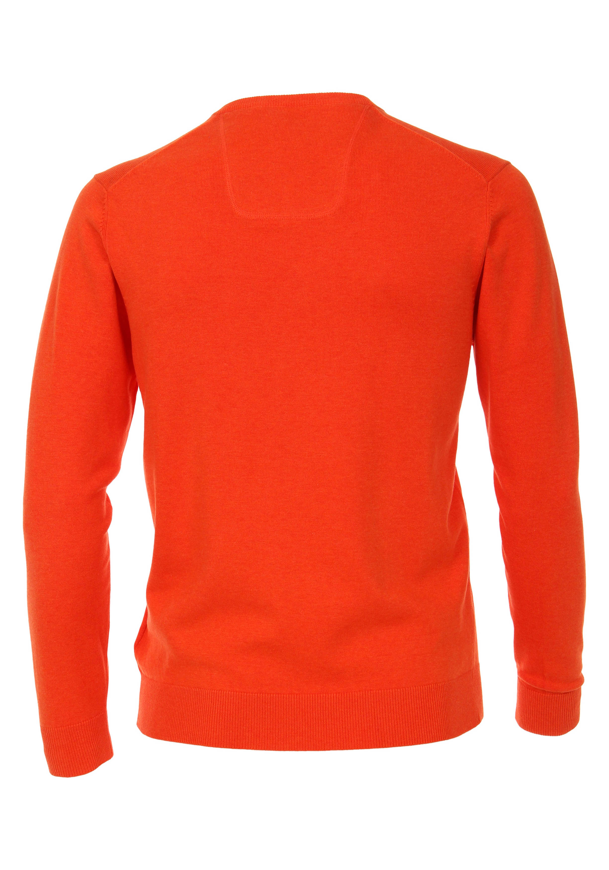 Casa Moda heren trui katoen V-hals, oranje-rood