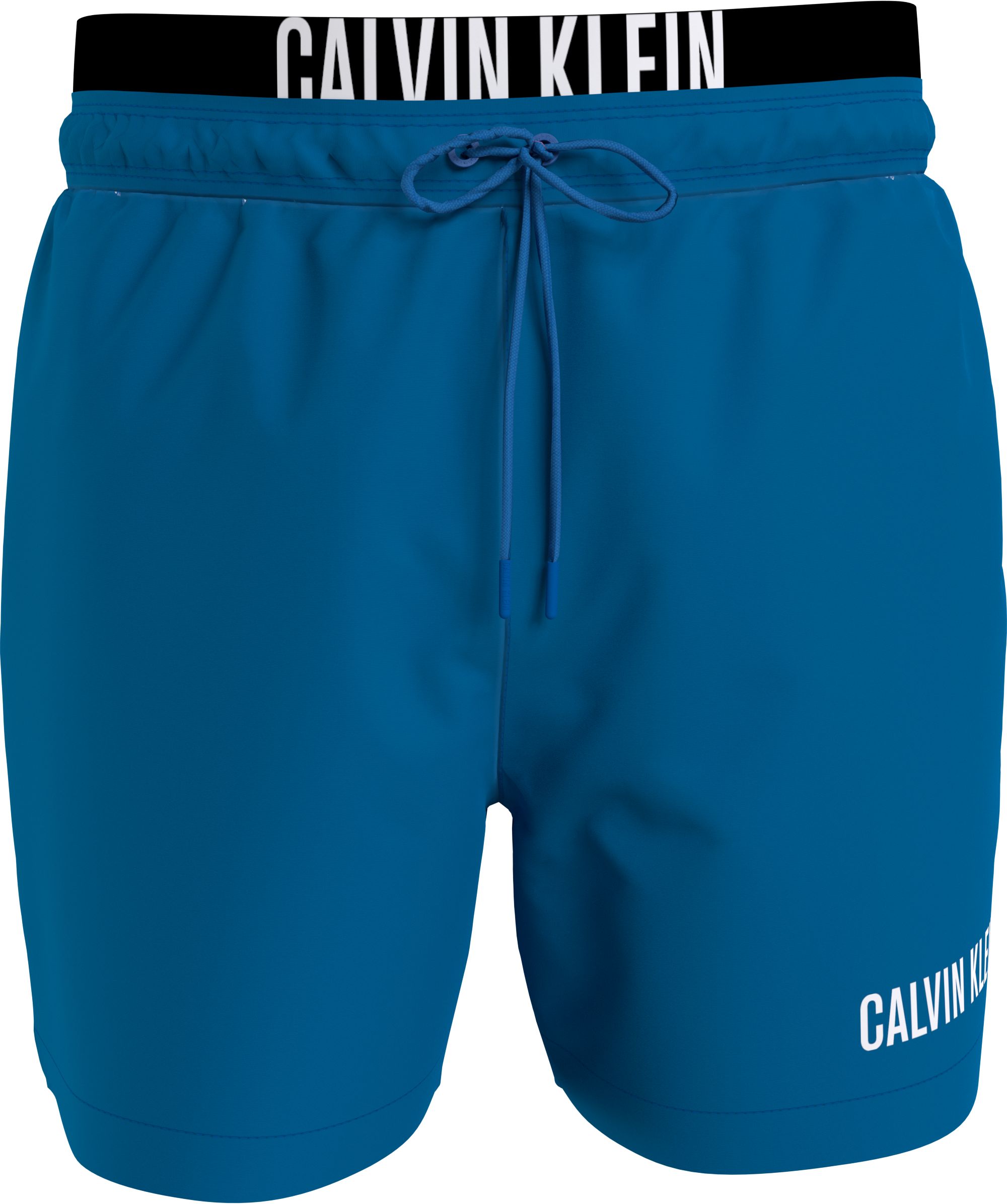 Calvin Klein Medium Drawstring double waistband swimshort, heren zwembroek, middenblauw