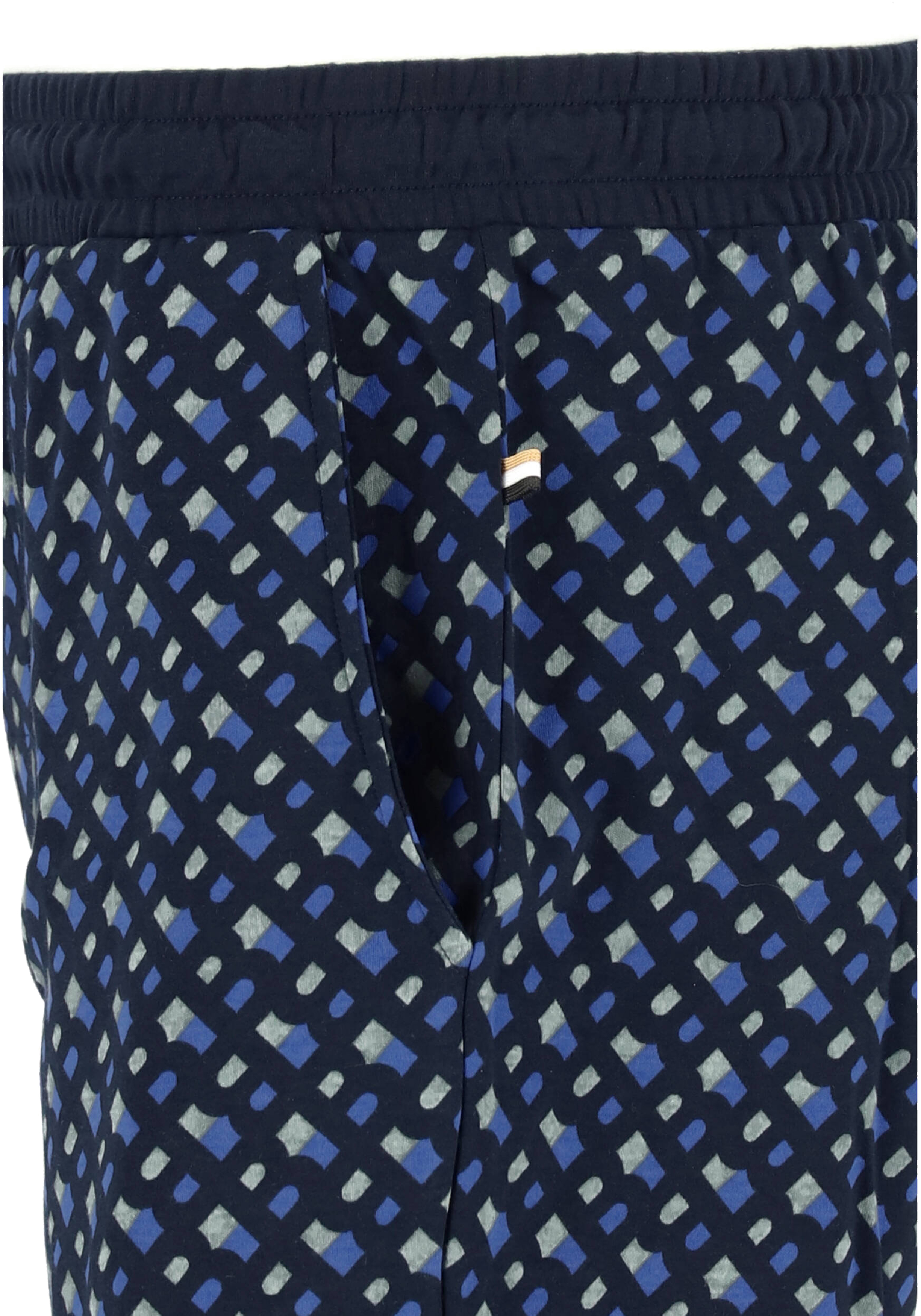 BOSS Relax Short Set, heren shortama set, kobalt blauw dessin