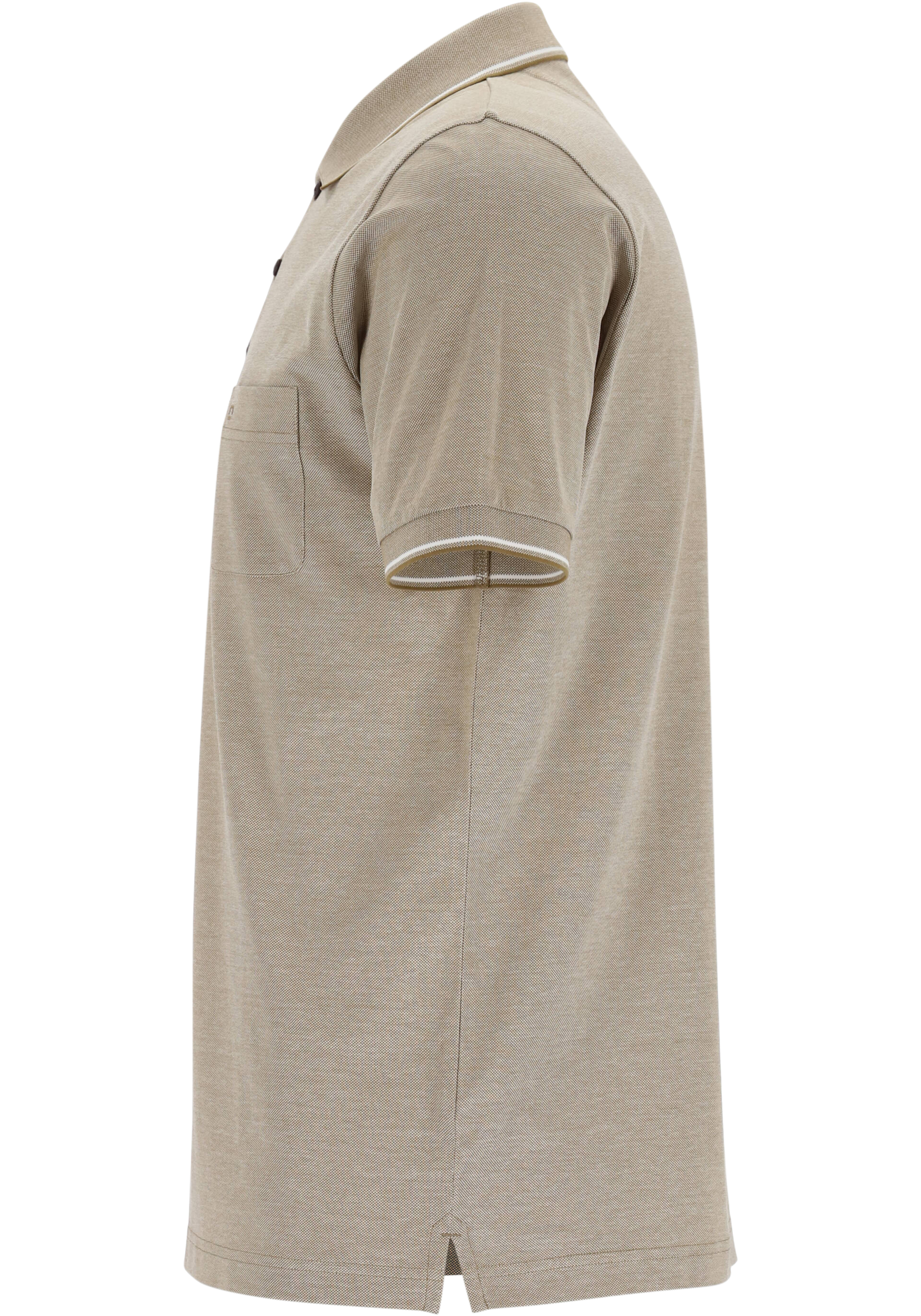 OLYMP Polo Casual, modern fit polo, olijfgroen melange