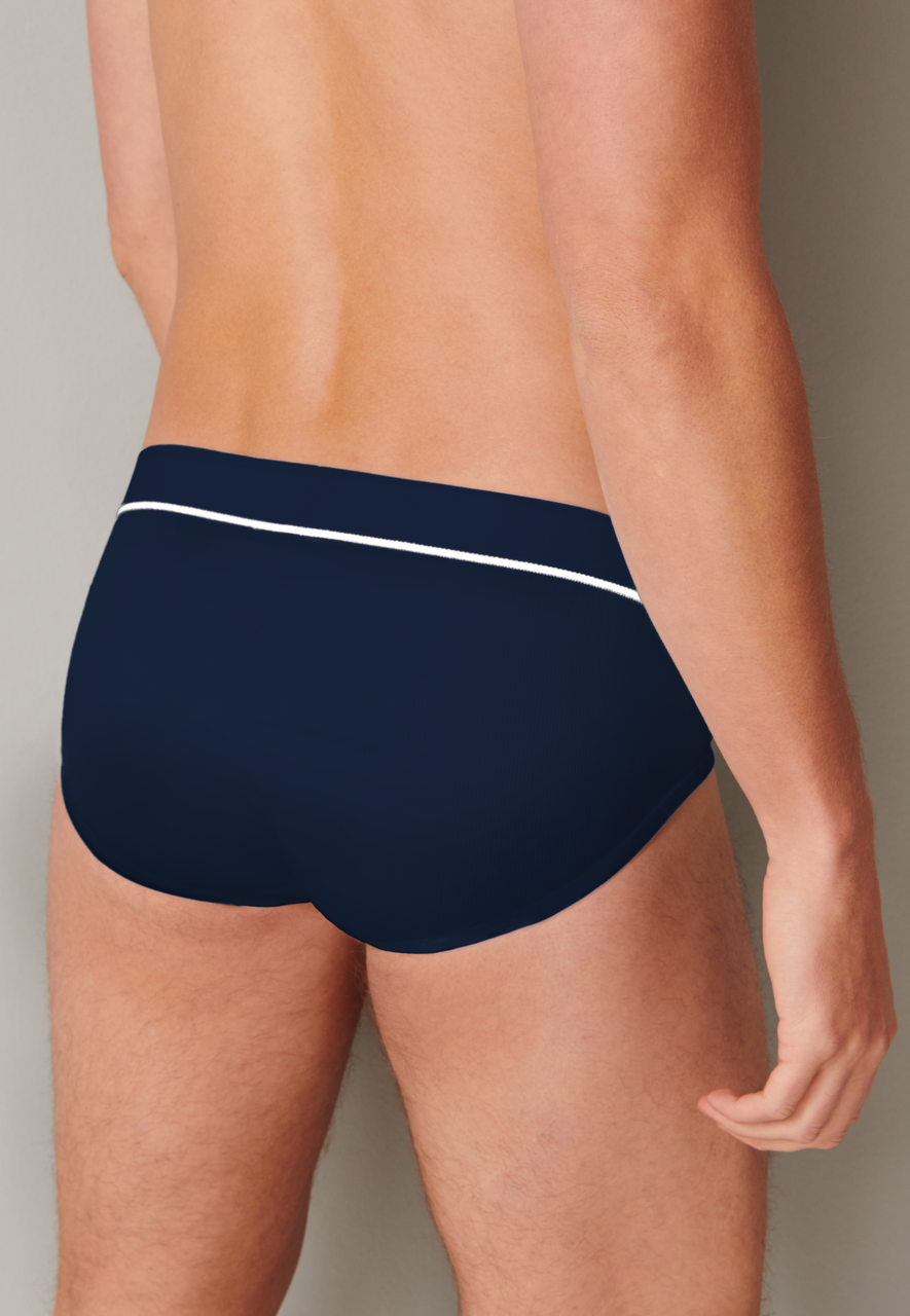 SCHIESSER Retro Rib slip (1-pack), heren midi-slip dubbelrib biologisch katoen donkerblauw