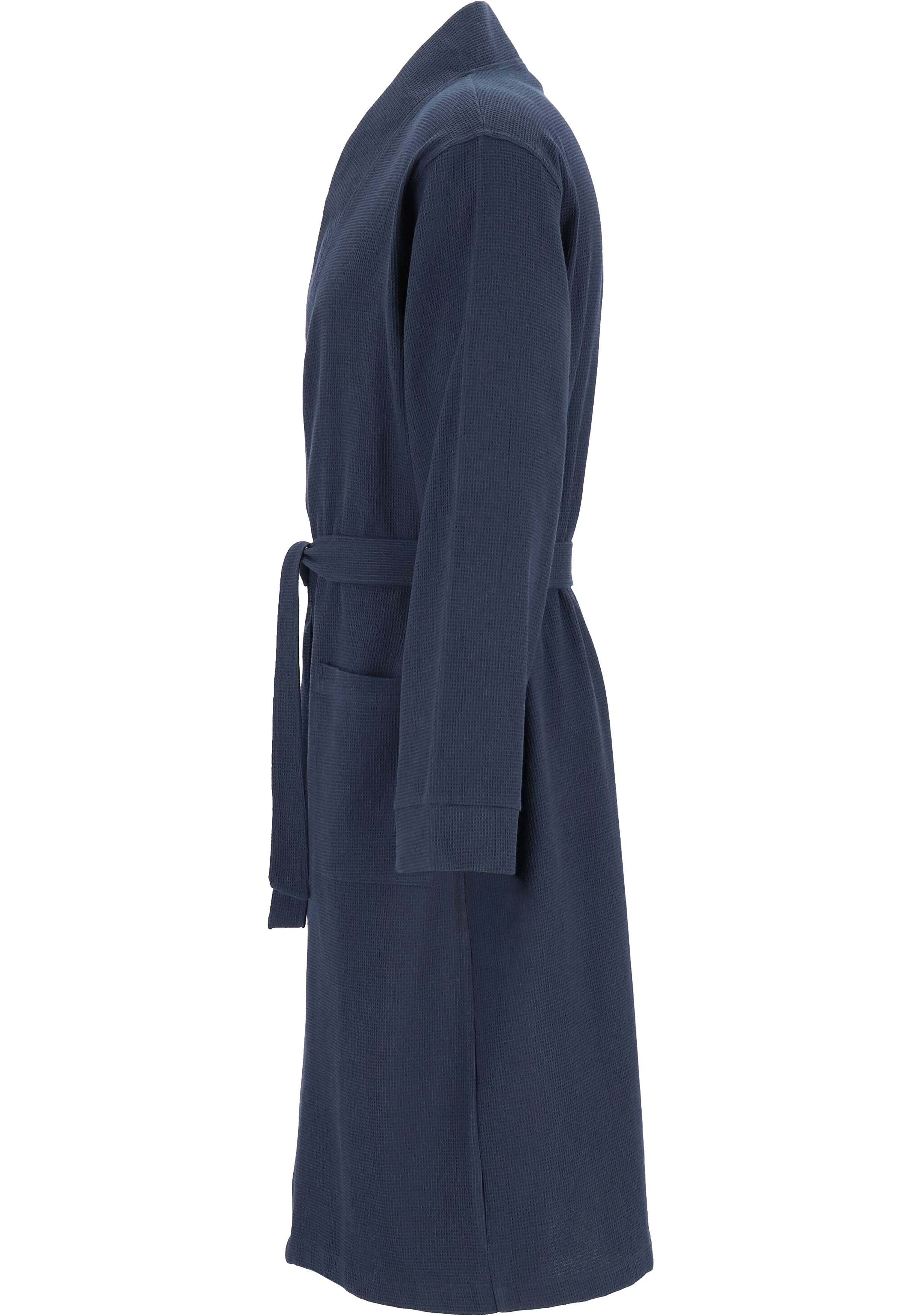 Gotzburg heren badjas pique (middeldik), blauw