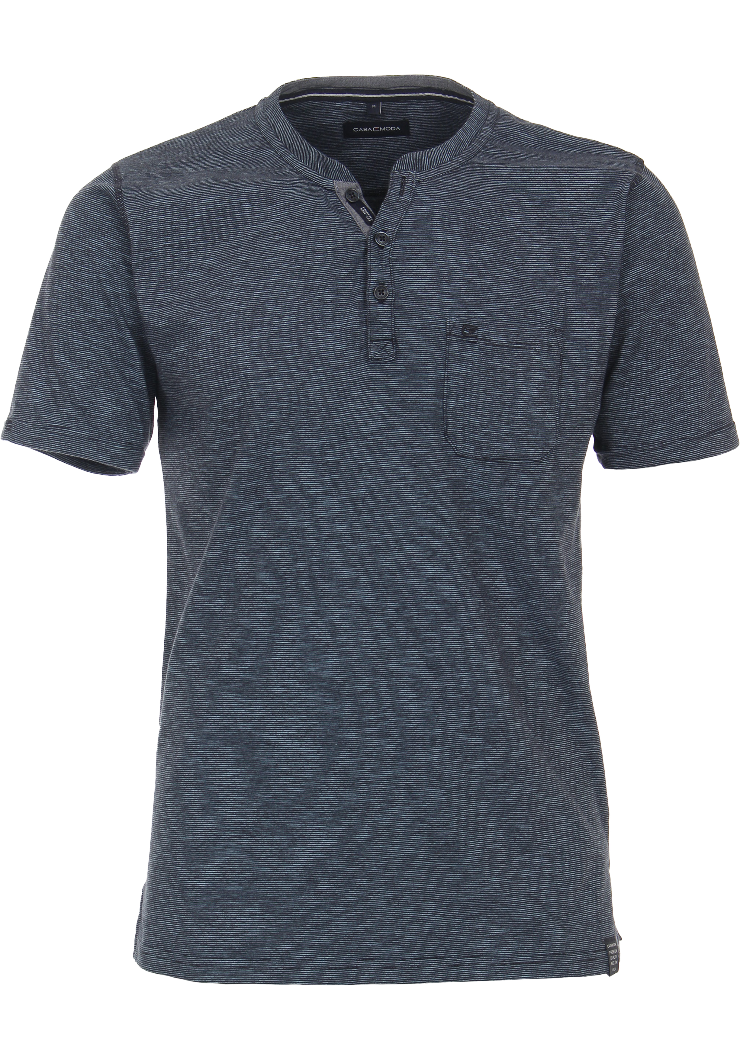 CASA MODA comfort fit heren T-shirt, blauw dessin