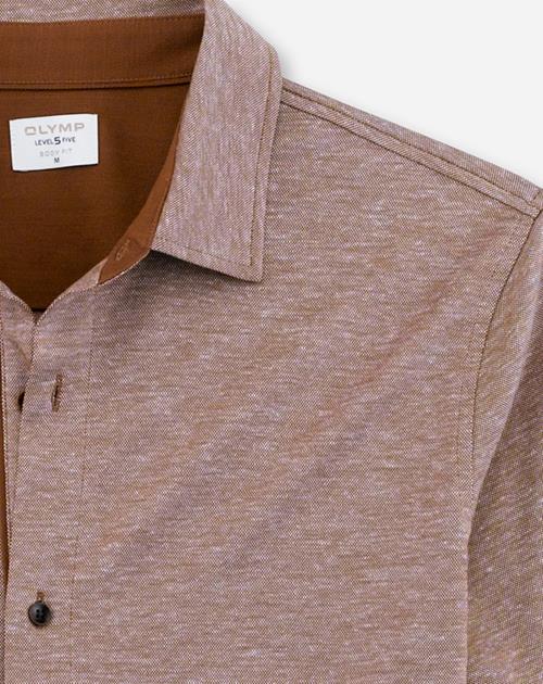 OLYMP Level Five Casual body fit polo, bruin