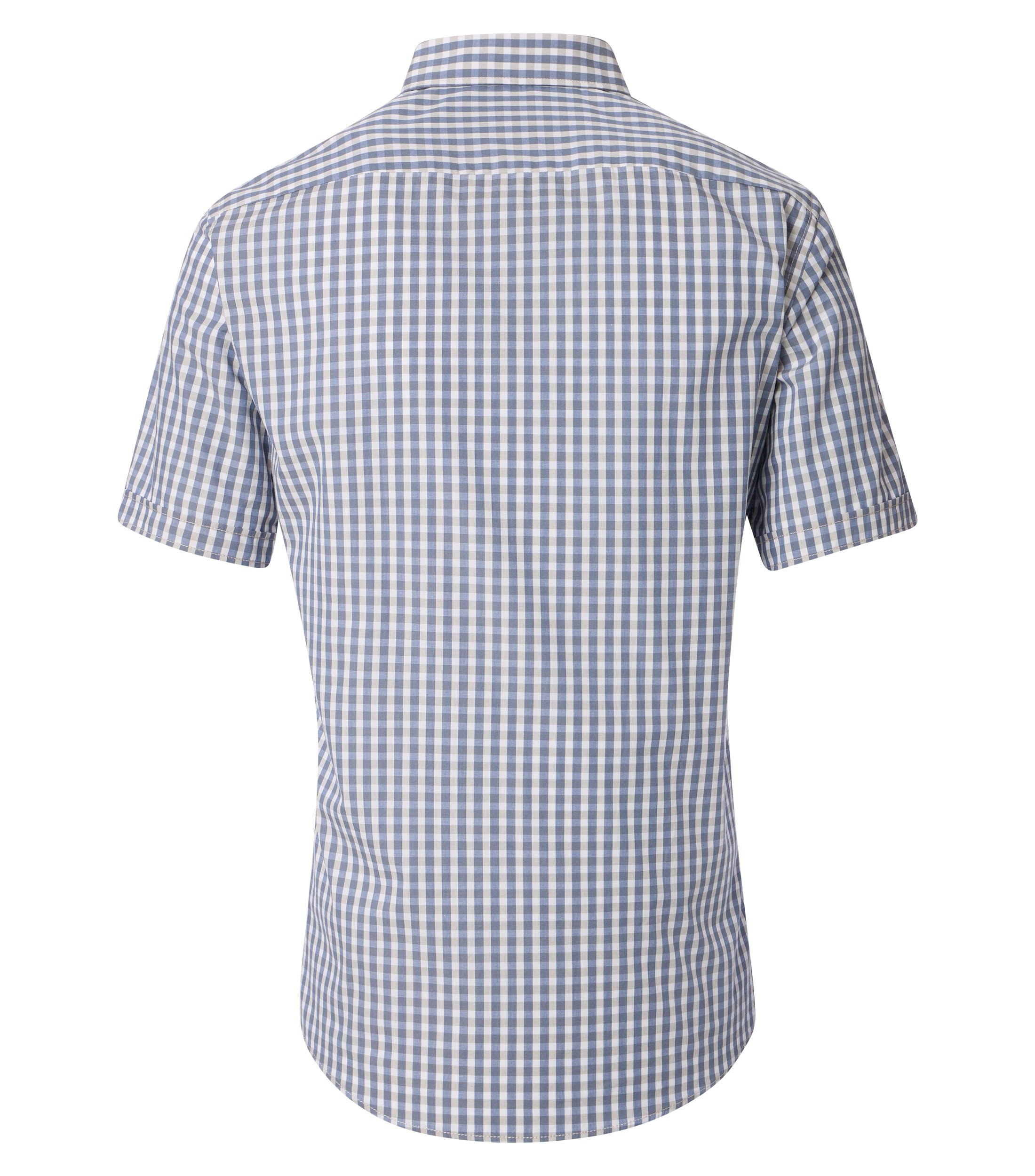 CASA MODA Sport casual fit overhemd, korte mouw, structuur, wit met groen en blauw geruit
