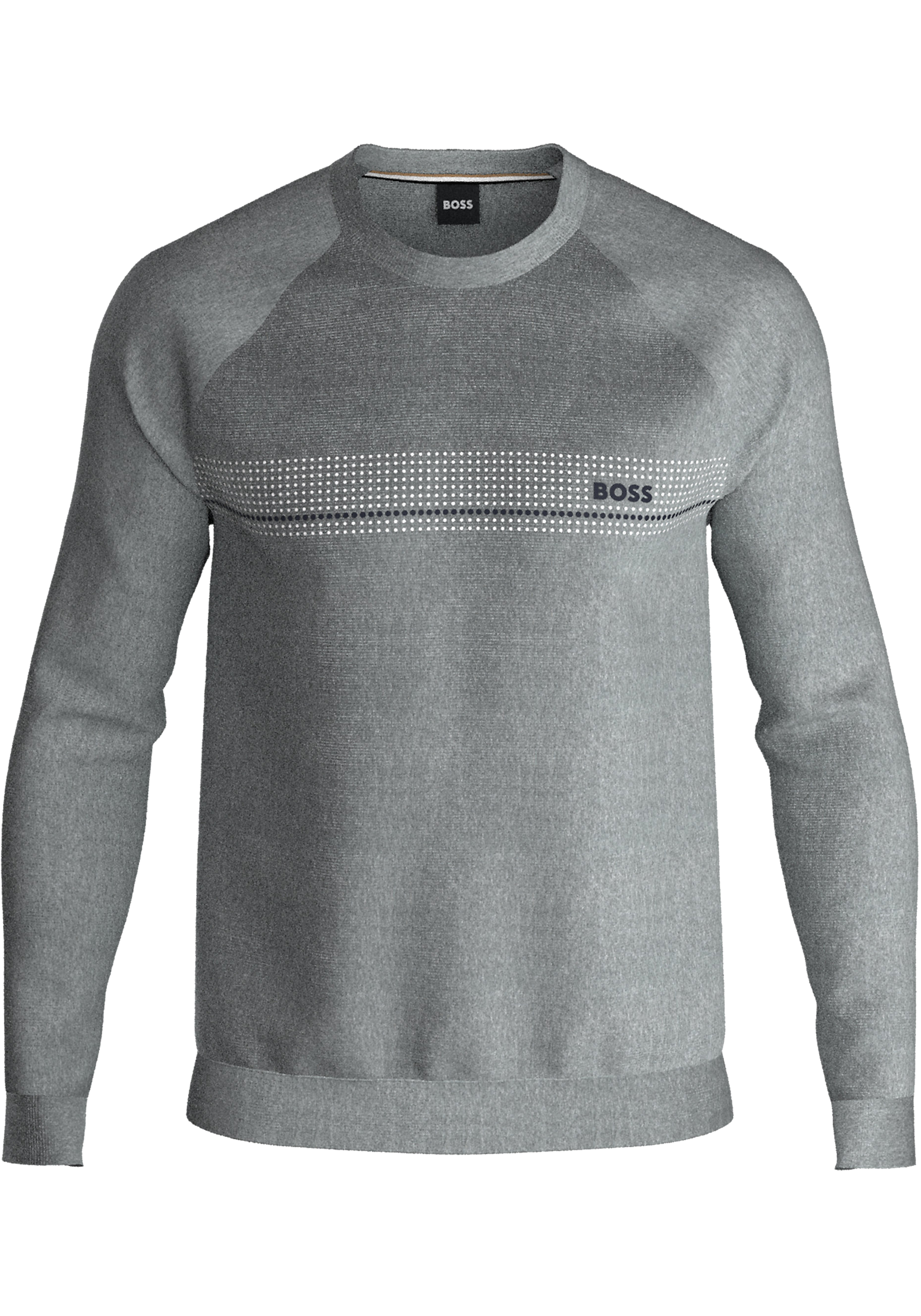 BOSS Authentic sweatshirt, heren lounge trui, middengrijs