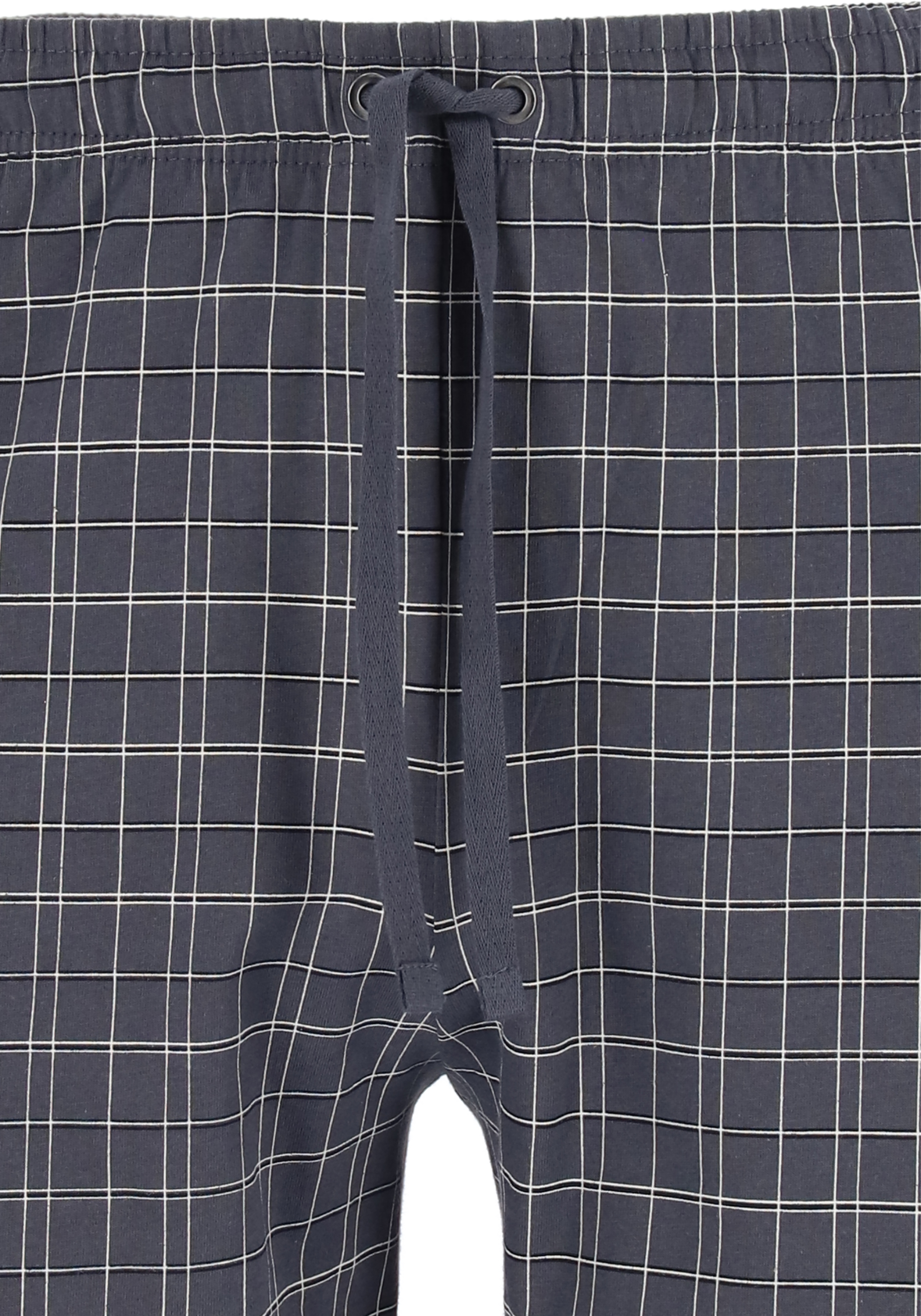 SCHIESSER heren shortama, antraciet met geruite broek