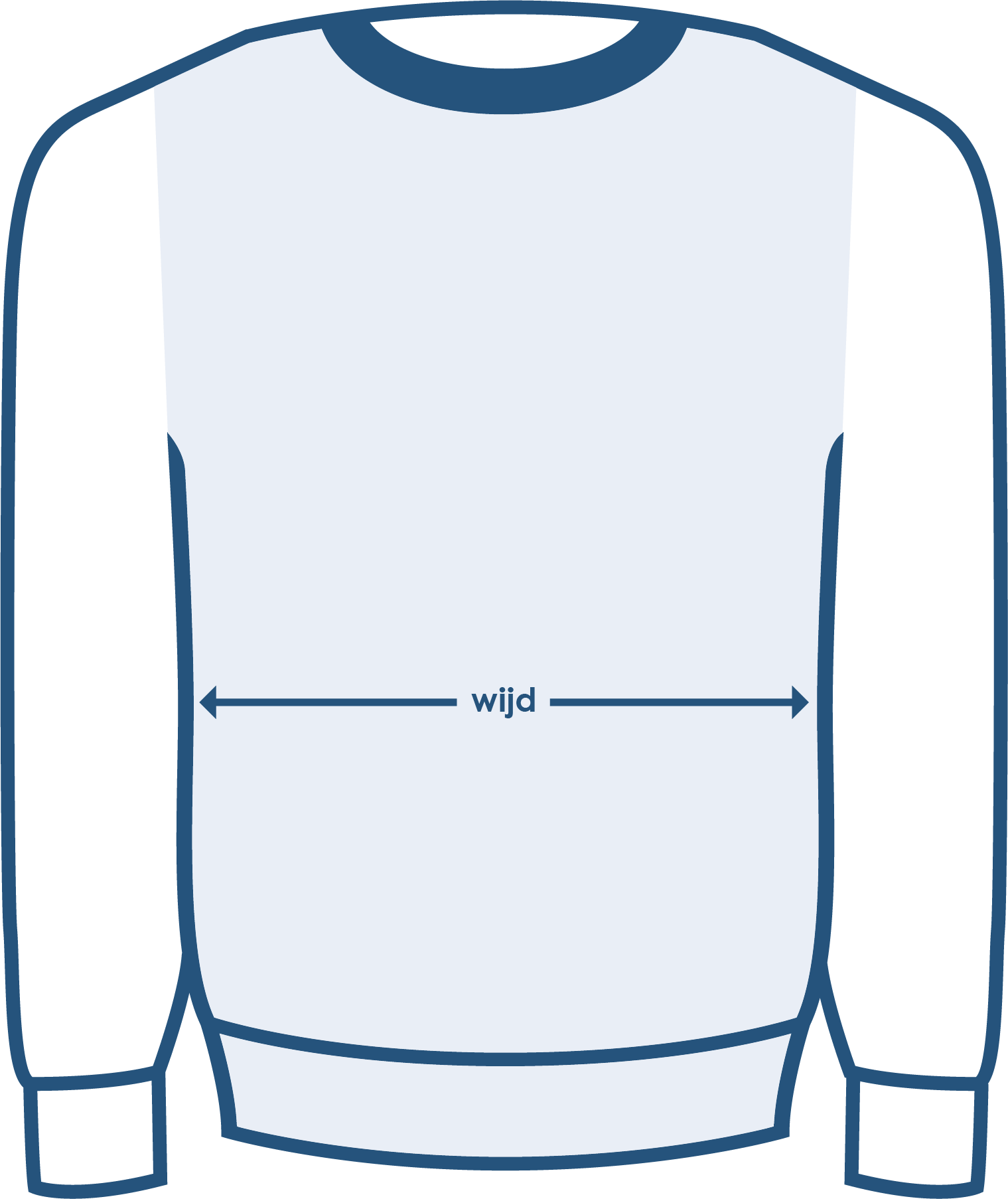 pasvorm trui-crewneck-hoodie wijd