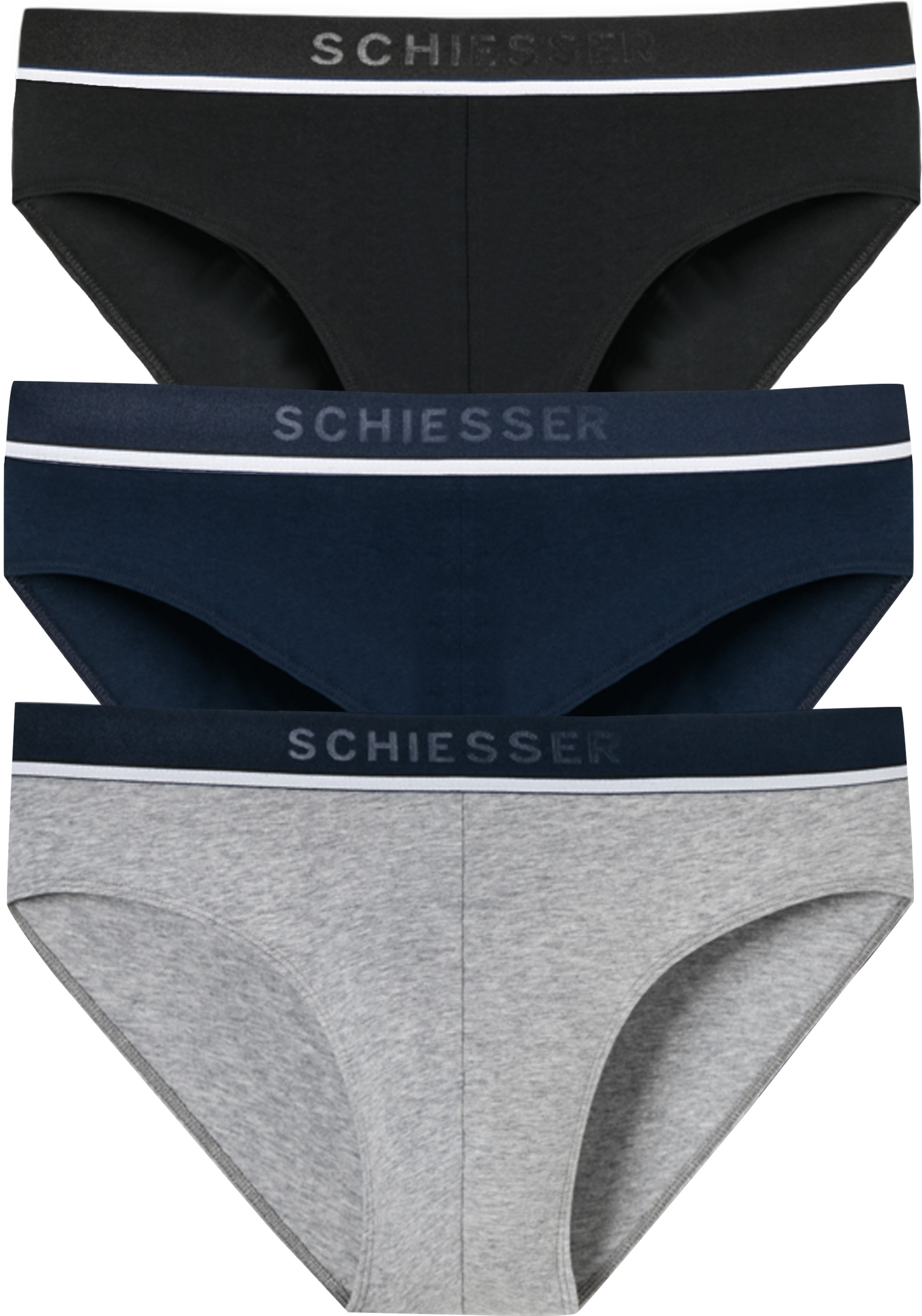 SCHIESSER 95/5 rioslips (3-pack), zwart, blauw en grijs