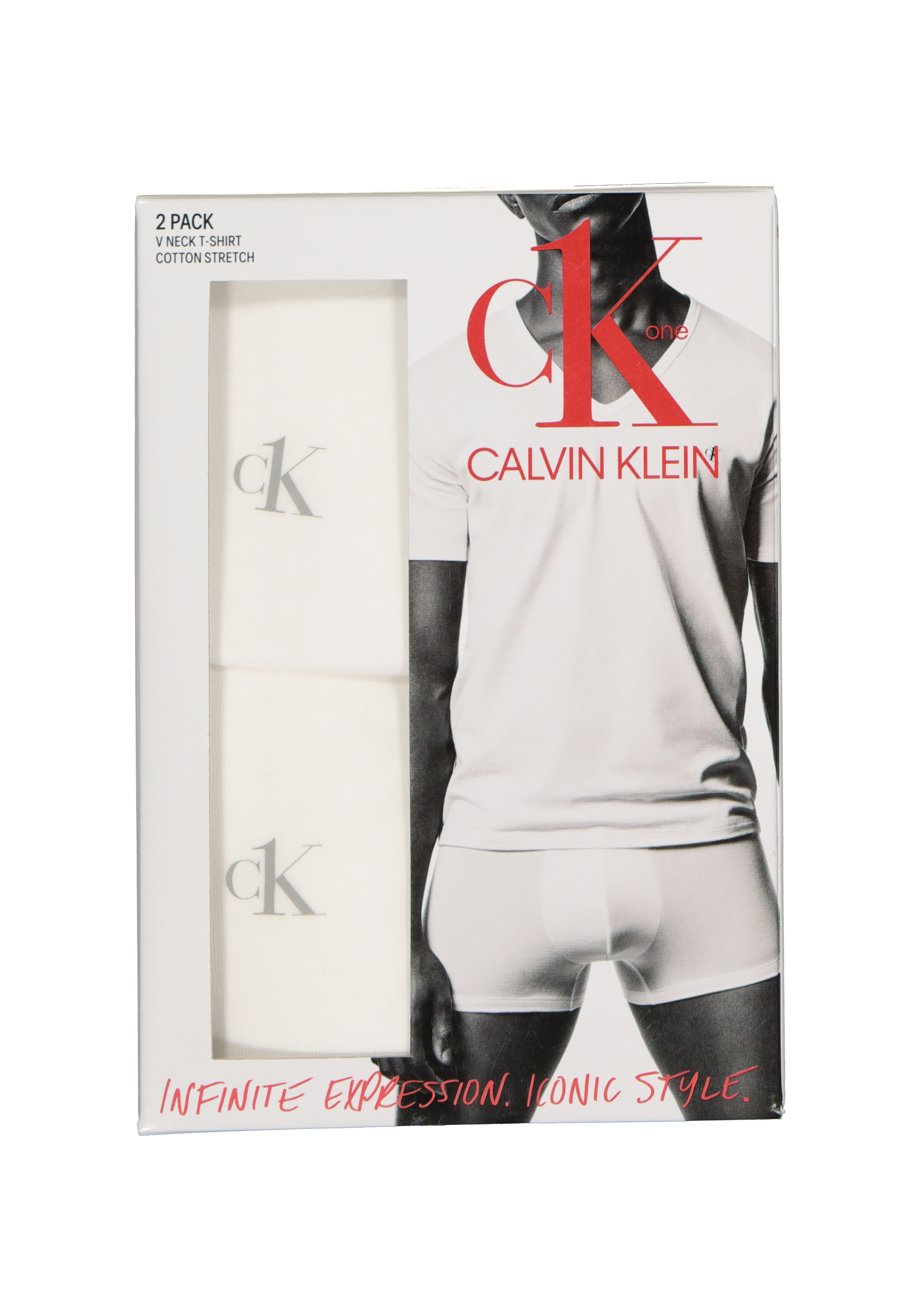 Calvin Klein CK ONE cotton V- neck T-shirts (2-pack), heren T-shirts V-hals, wit