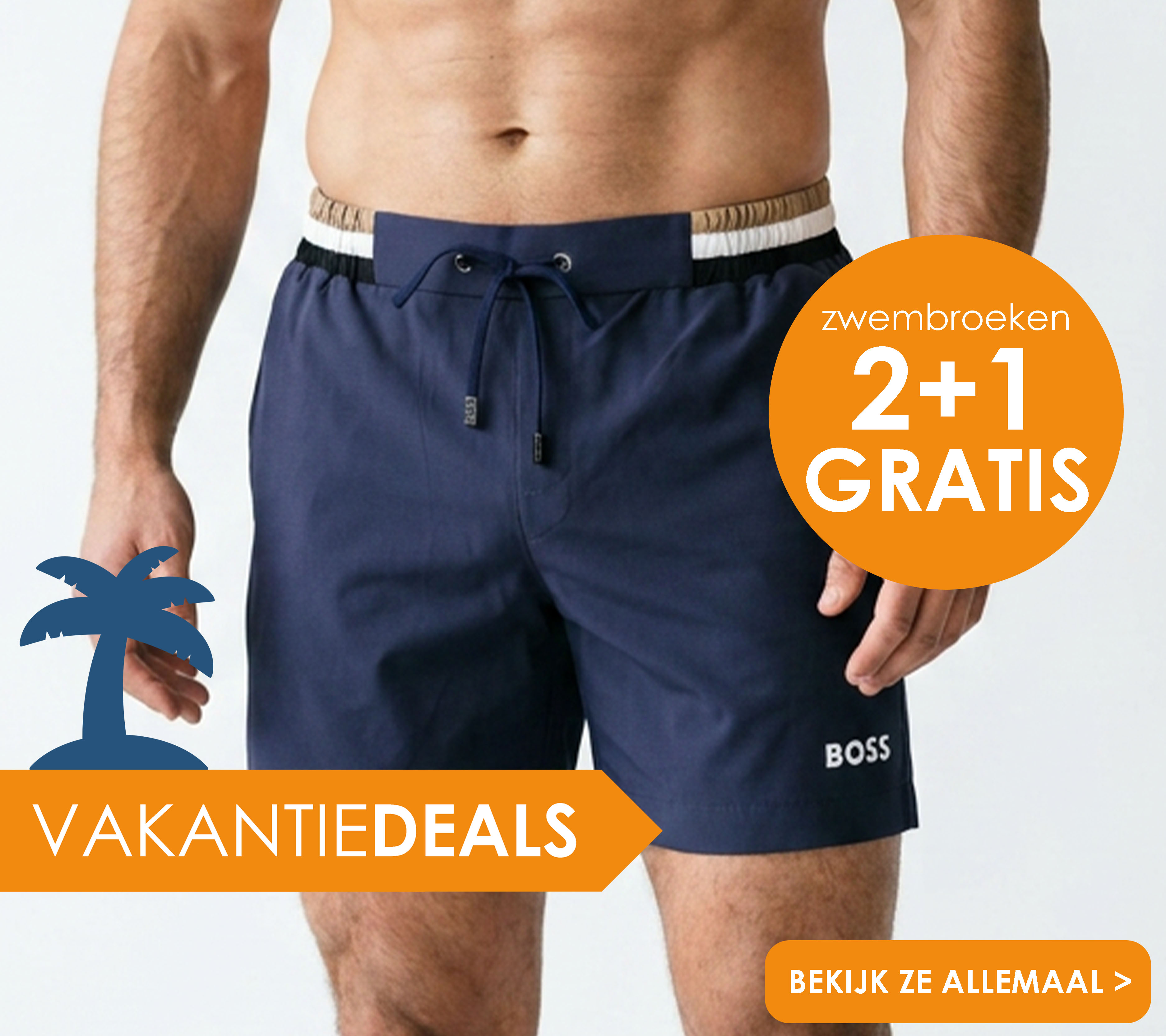 Vakantiedeals bij HemdVoorHem! Zwembroeken 2 plus 1 gratis, bekijk ze allemaal!