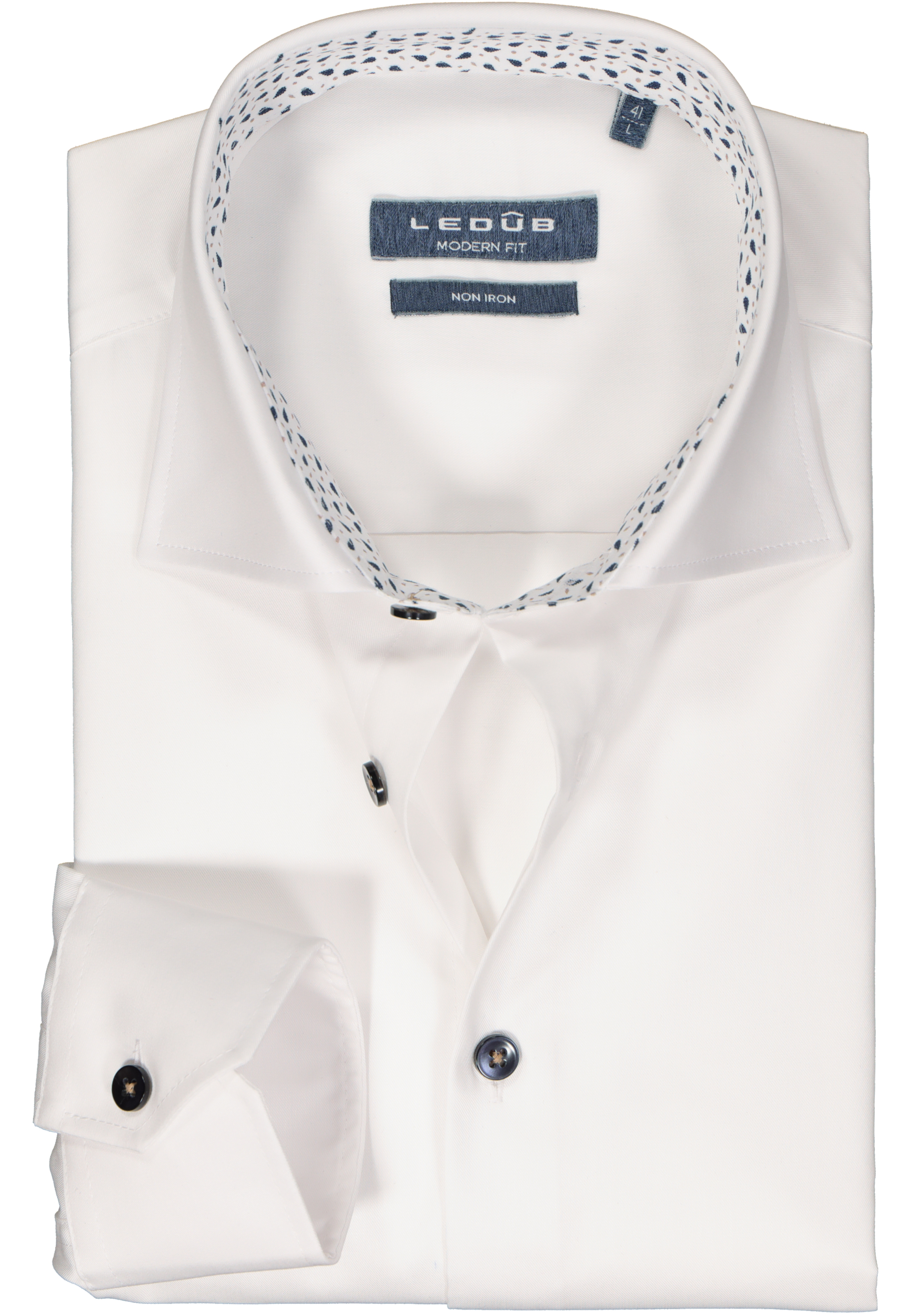 Ledub modern fit overhemd, wit