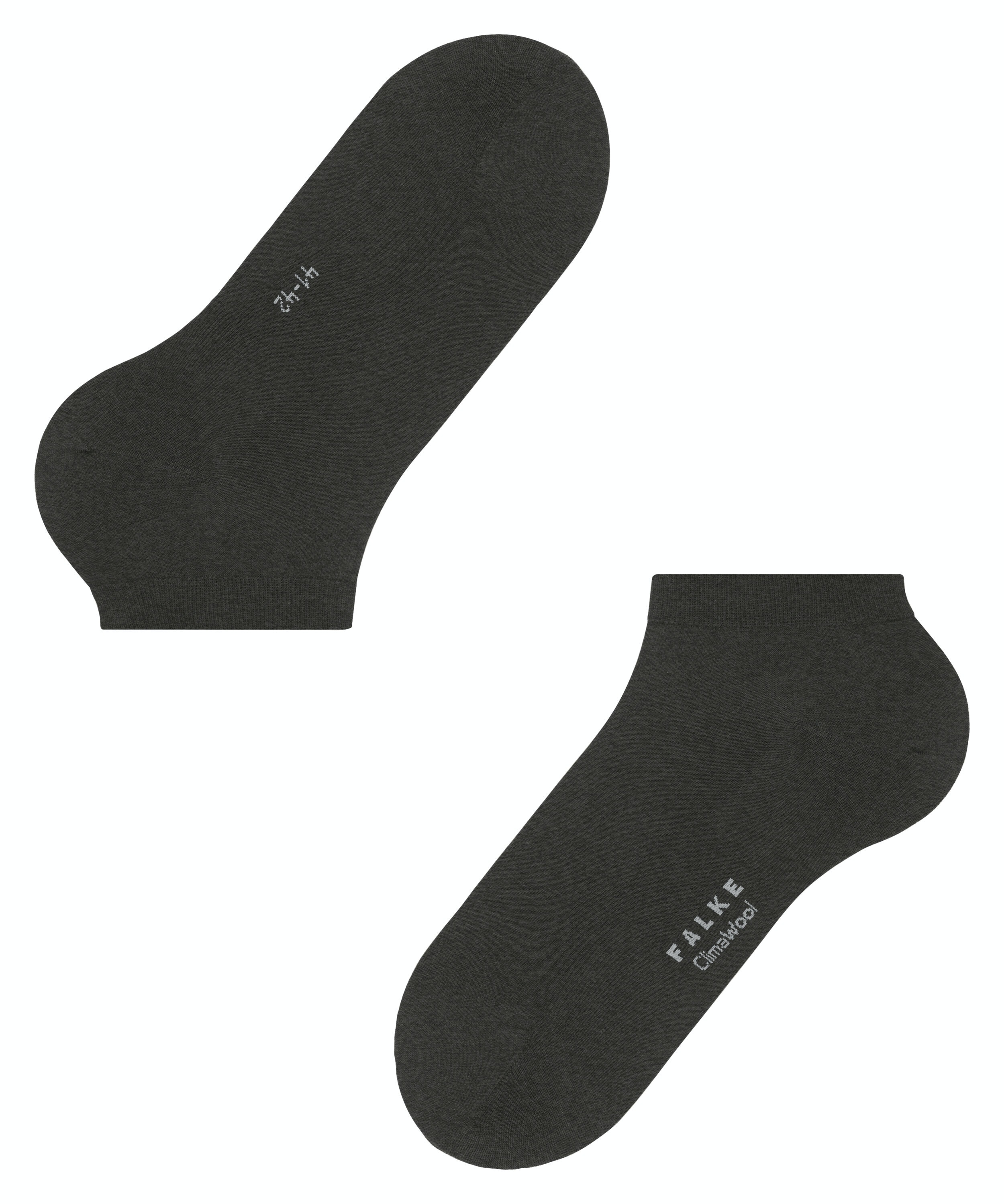FALKE ClimaWool heren sneakersokken, antraciet melange (anthra. mel.)