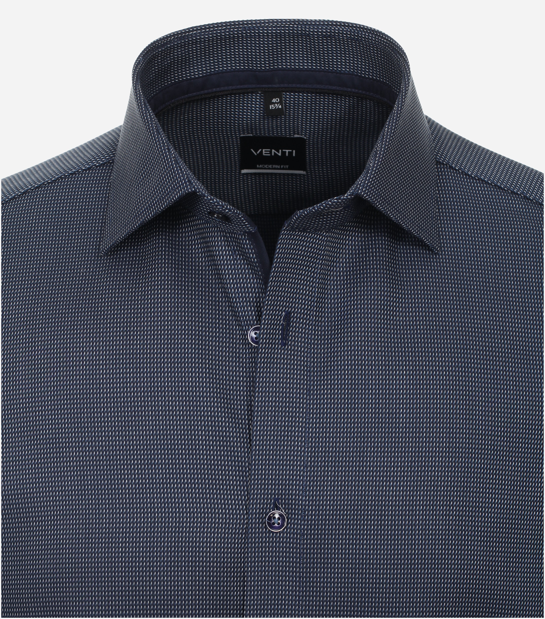 VENTI modern fit overhemd, dobby, blauw