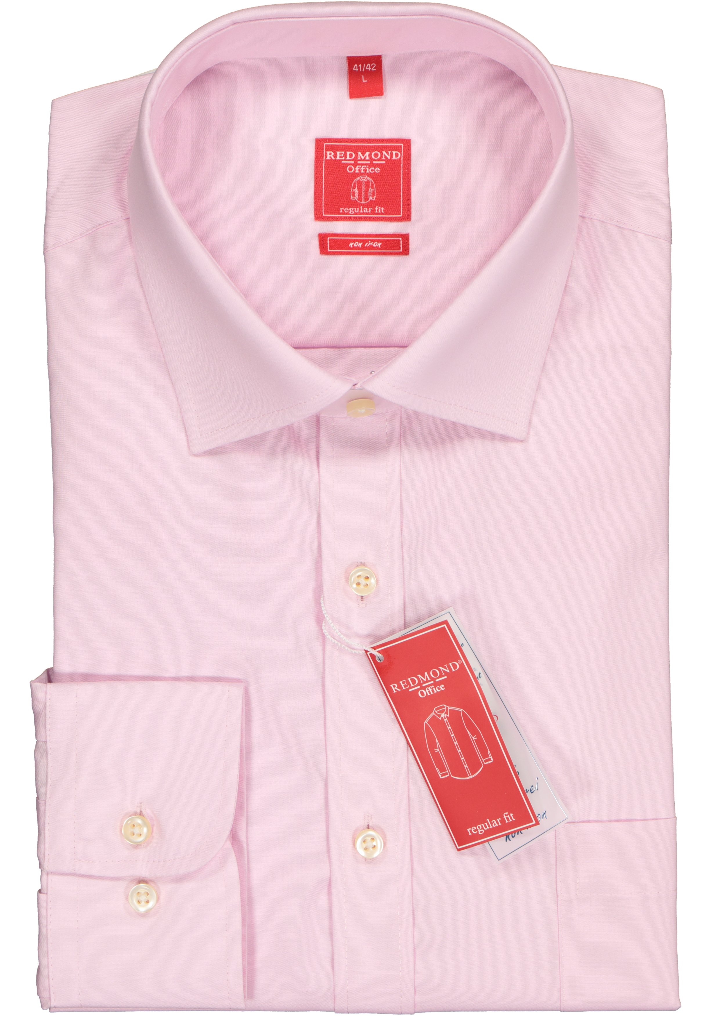 Redmond regular fit overhemd, roze