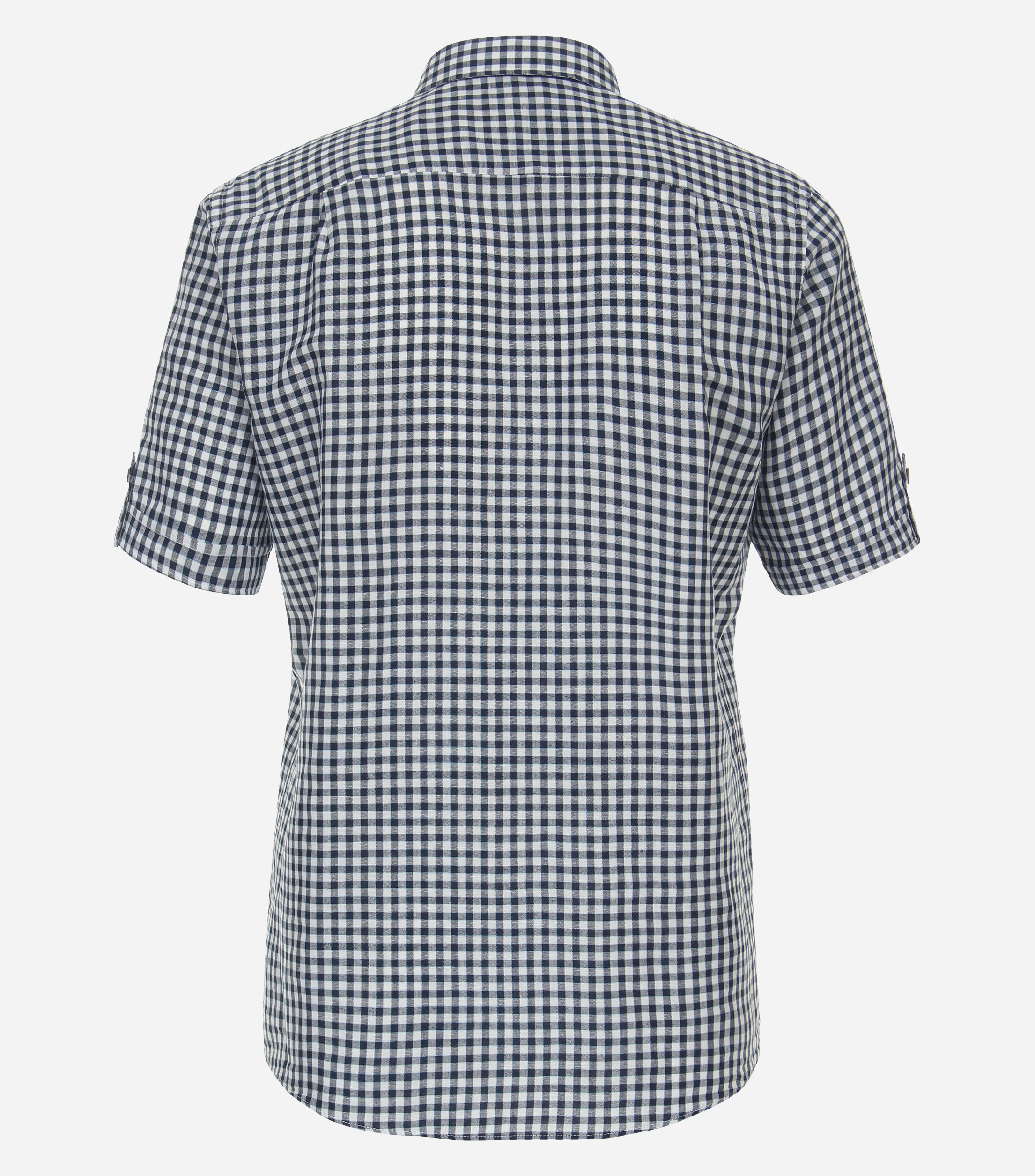 Redmond comfort fit overhemd, korte mouw, popeline, blauw geruit