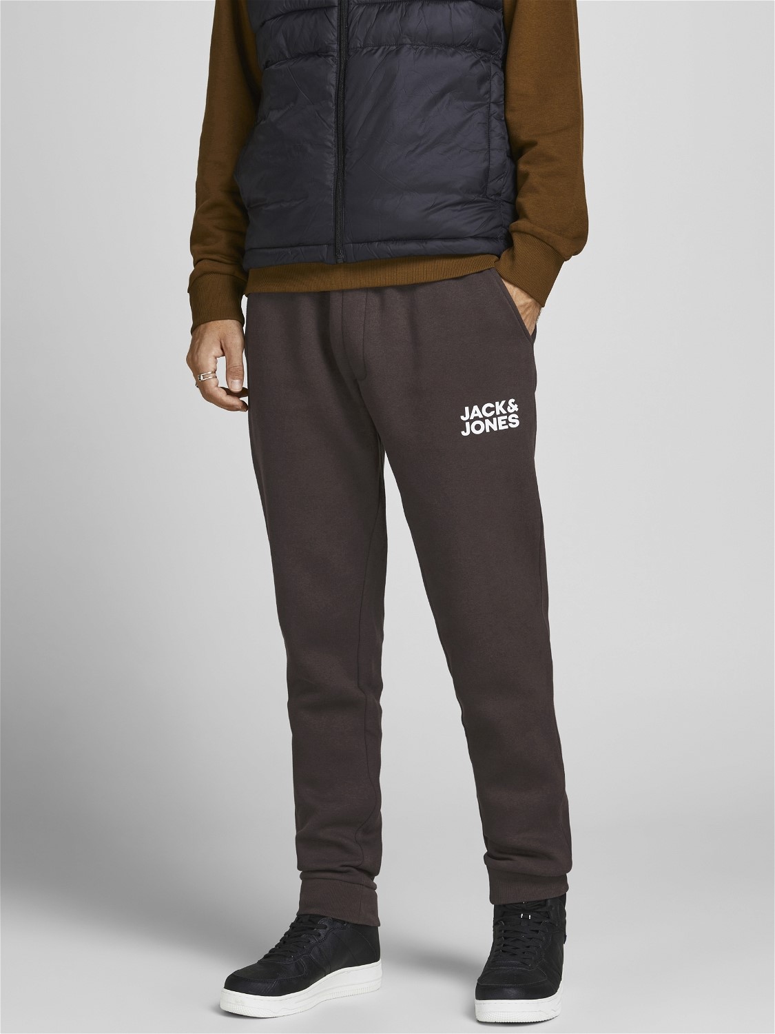 JACK & JONES Gordon Newsoft Sweat Pant regular fit, heren joggingbroek, bruin