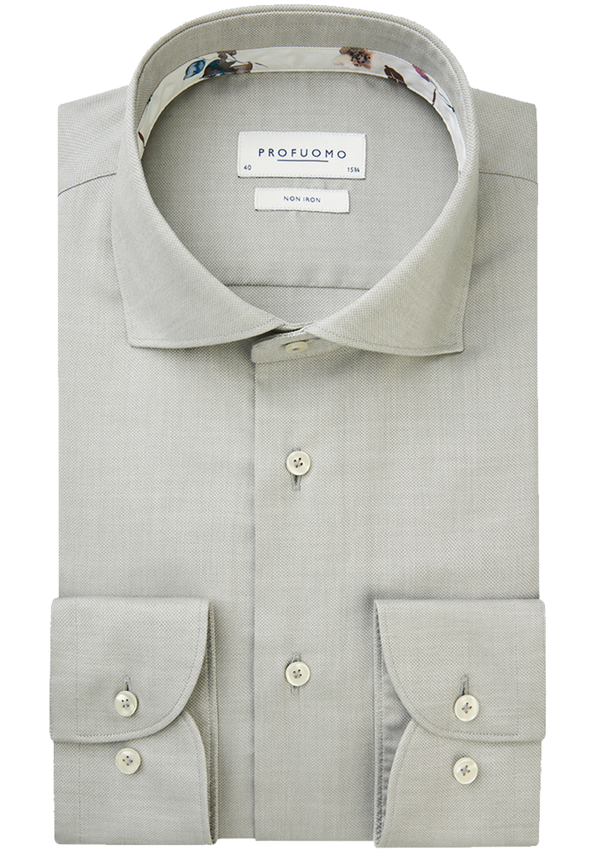 Profuomo slim fit heren overhemd, dobby, groen