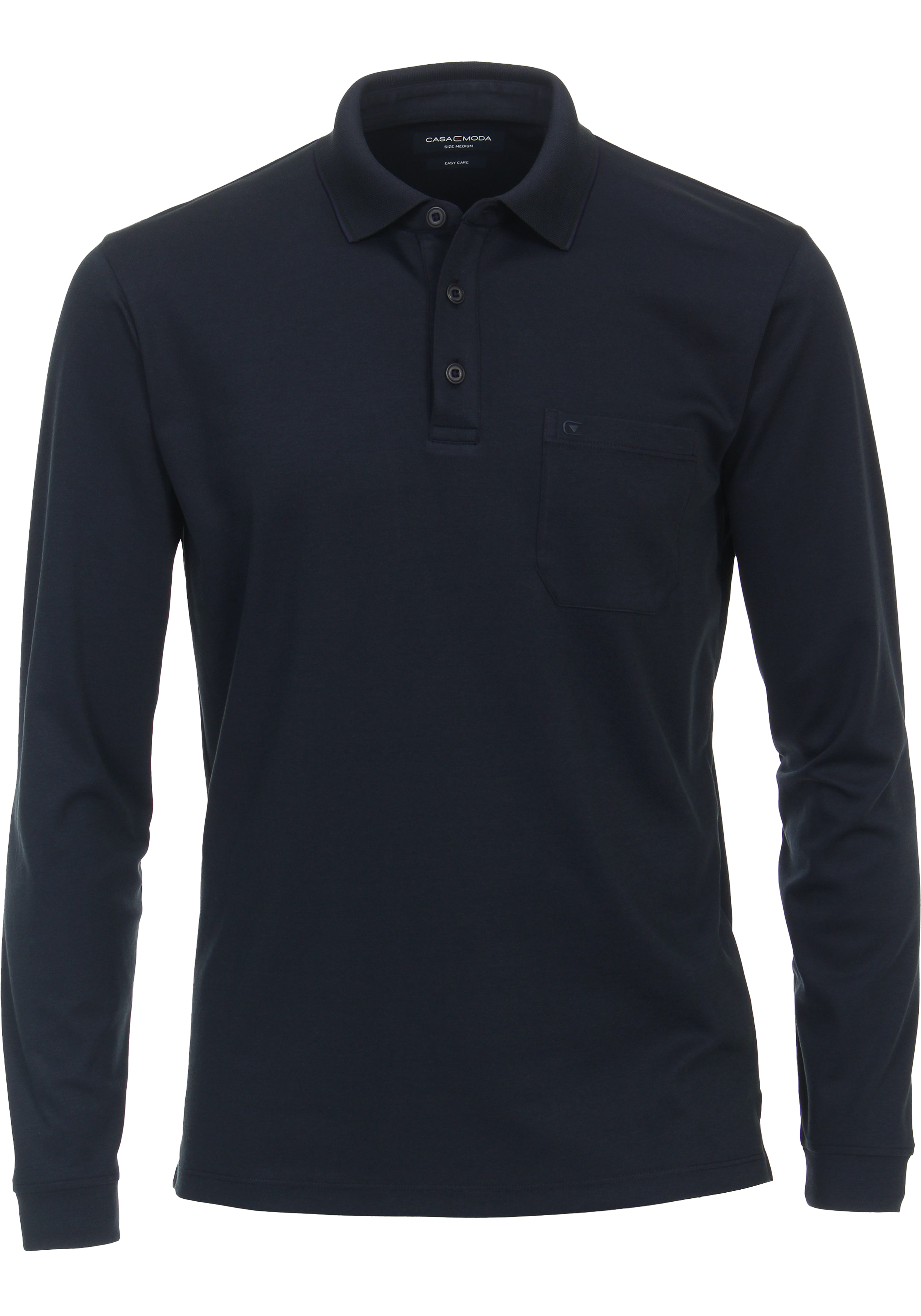 CASA MODA comfort fit polo lange mouw, blauw