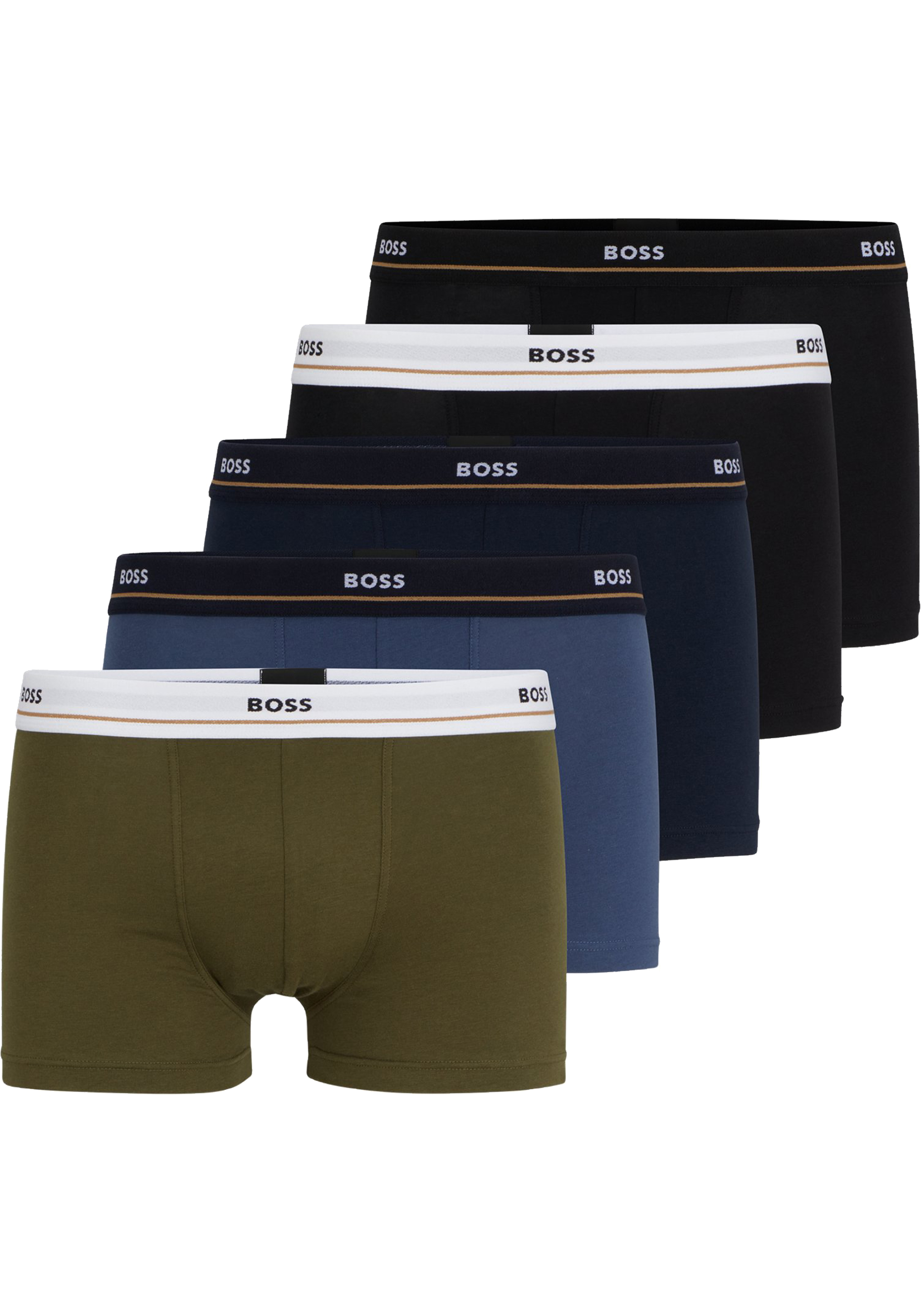 HUGO BOSS Essential trunks (5-pack), heren boxers kort, multicolor (set met verschillende kleuren)