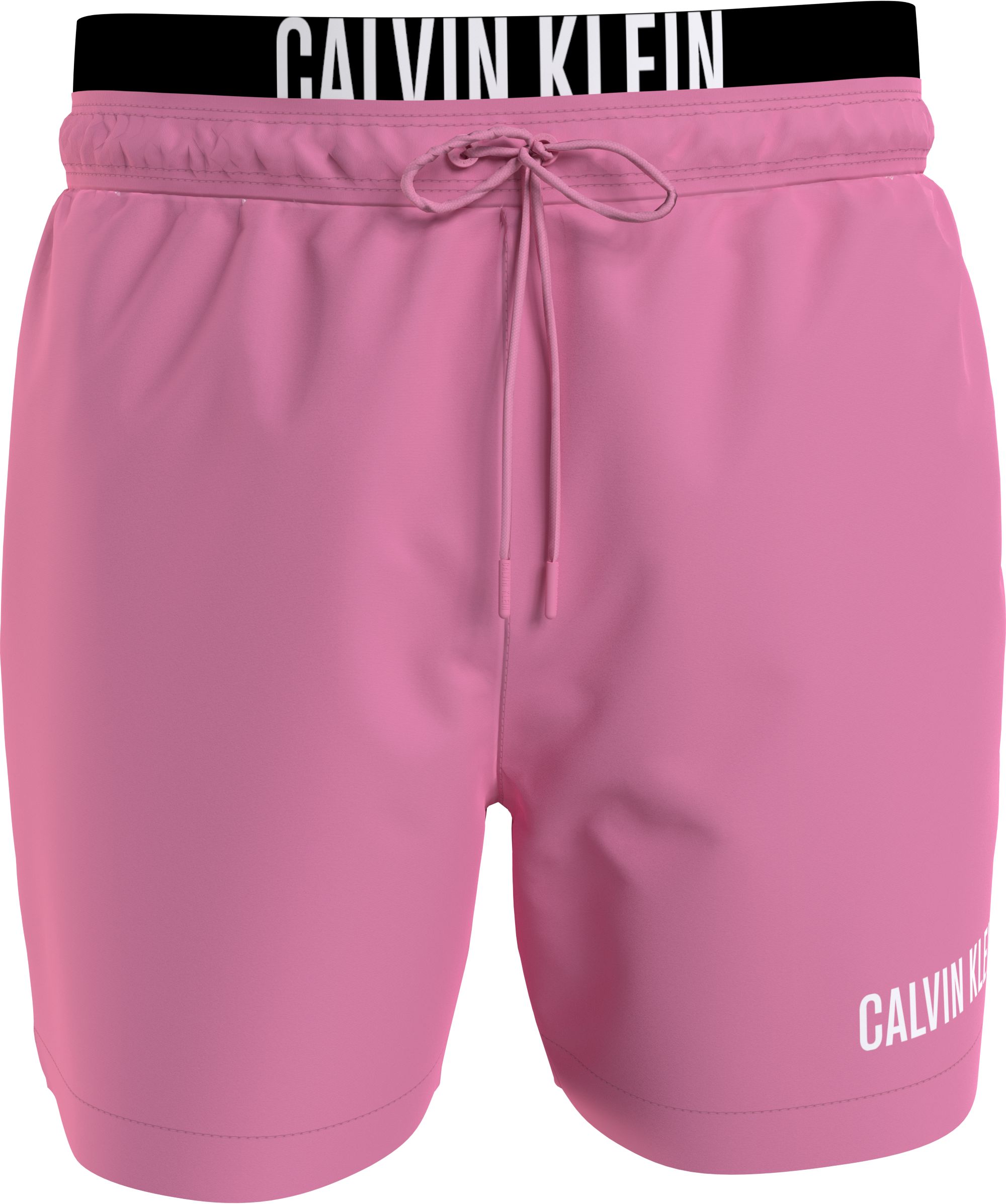 Calvin Klein Medium Drawstring double waistband swimshort, heren zwembroek, roze