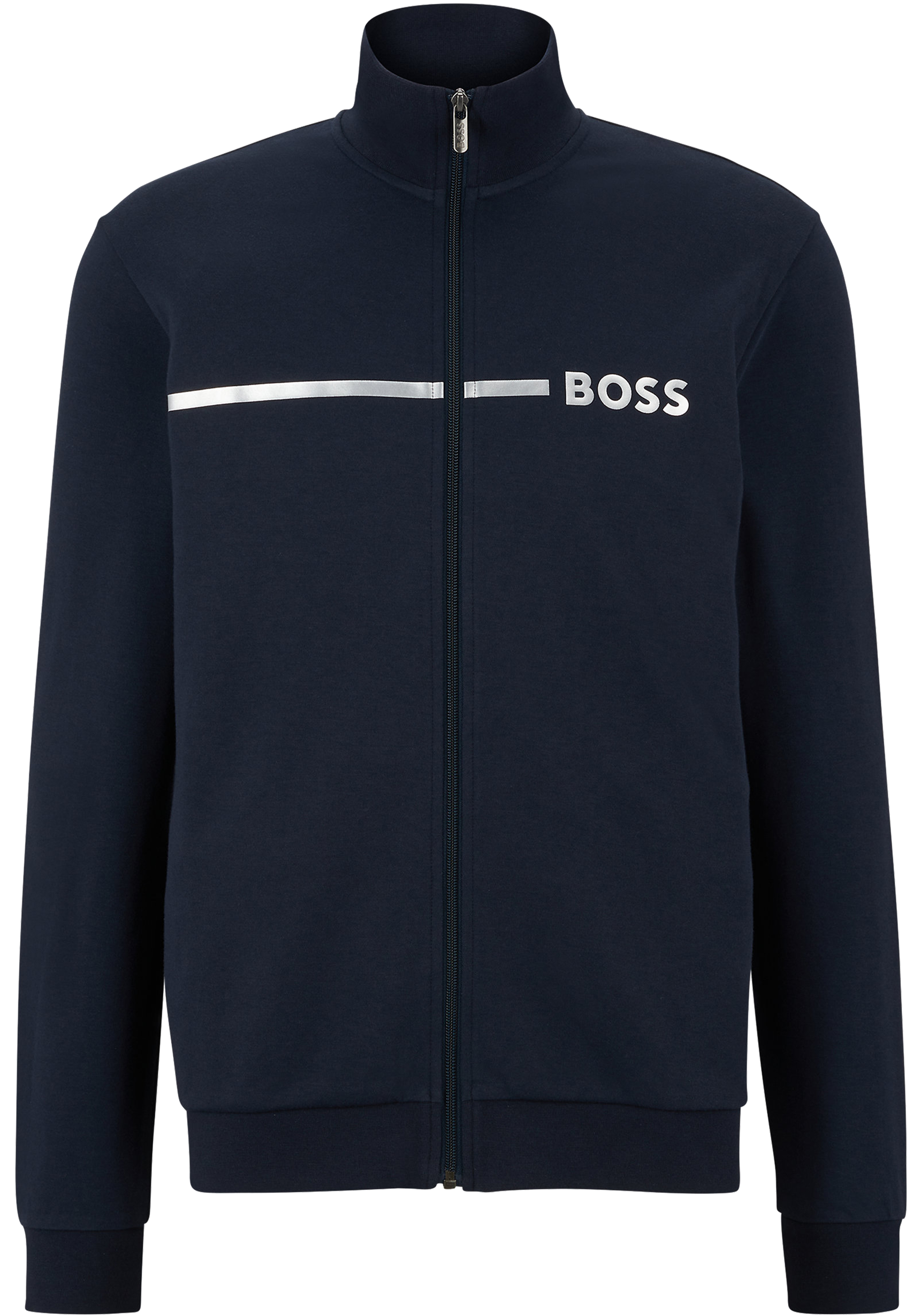 BOSS Tracksuit Jacket, heren lounge vest, donkerblauw