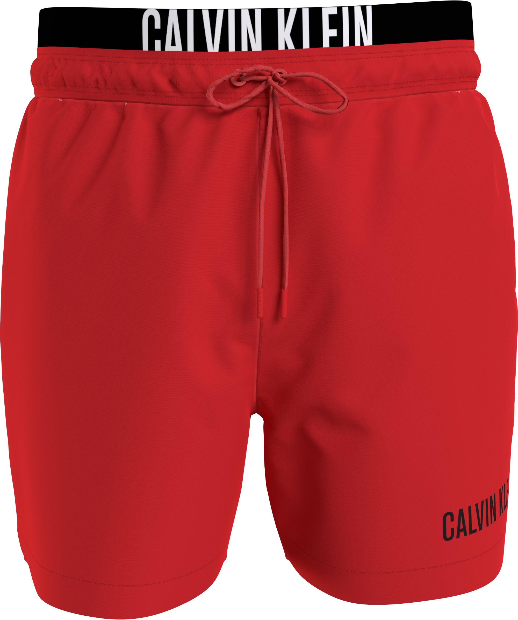 Calvin Klein Medium Drawstring double waistband swimshort, heren zwembroek, rood
