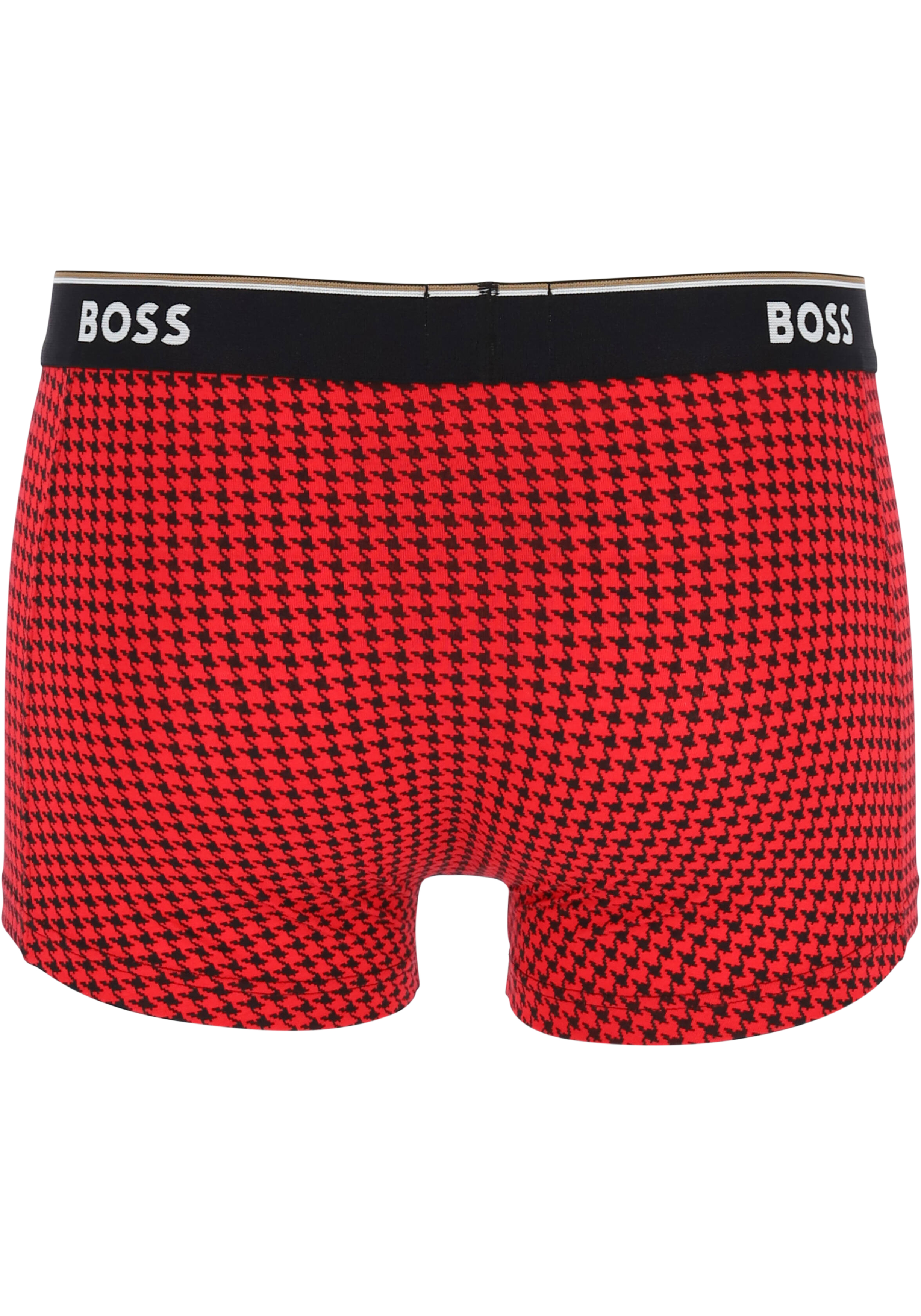HUGO BOSS Power trunks (3-pack), heren boxers kort, rood-zwart geruit, zwart en zwart-wit geruit