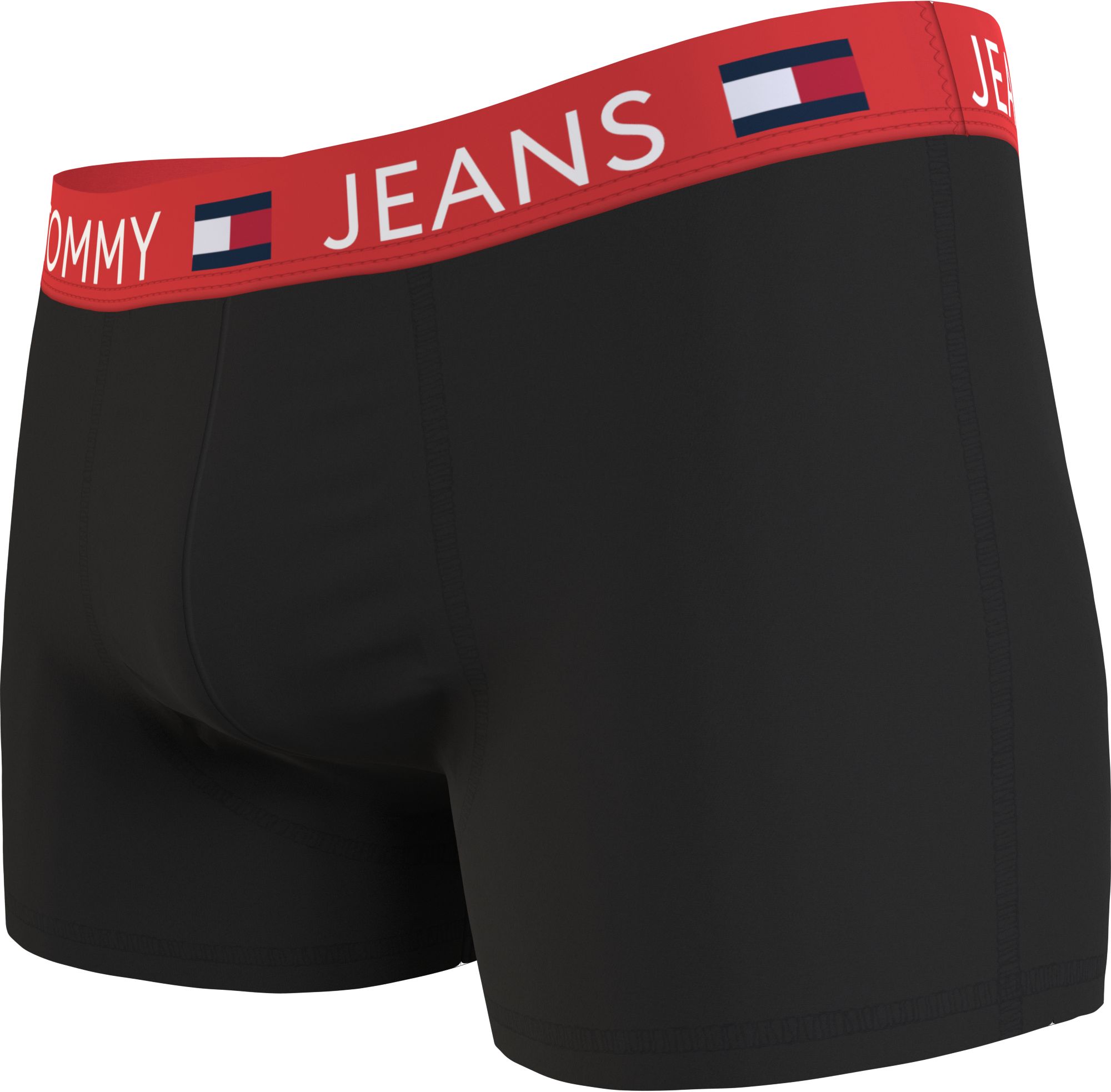 Tommy Hilfiger trunk (3-pack), heren boxers normale lengte, zwart met gekleurde tailleband