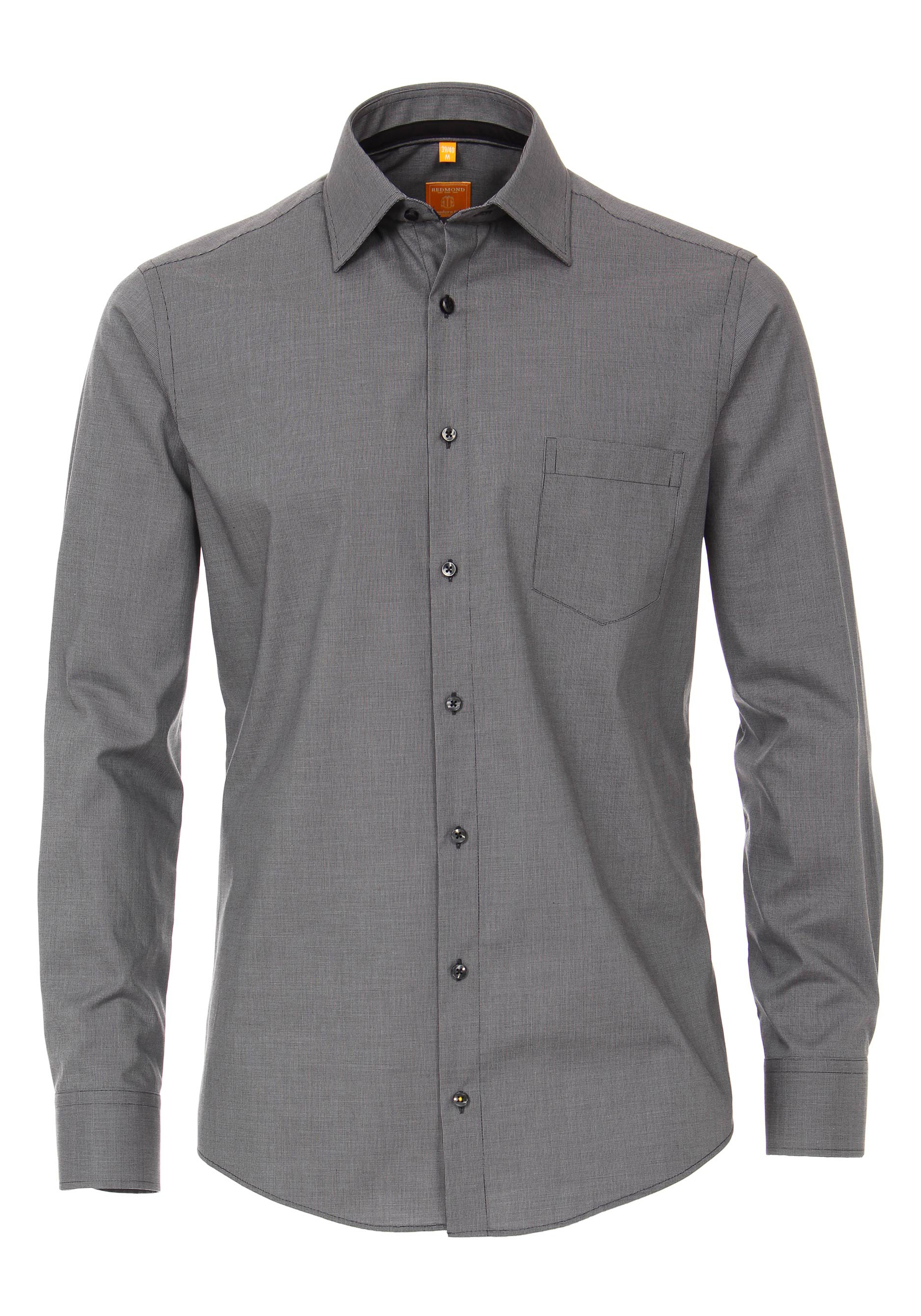 Redmond modern fit overhemd, antraciet (contrast)  