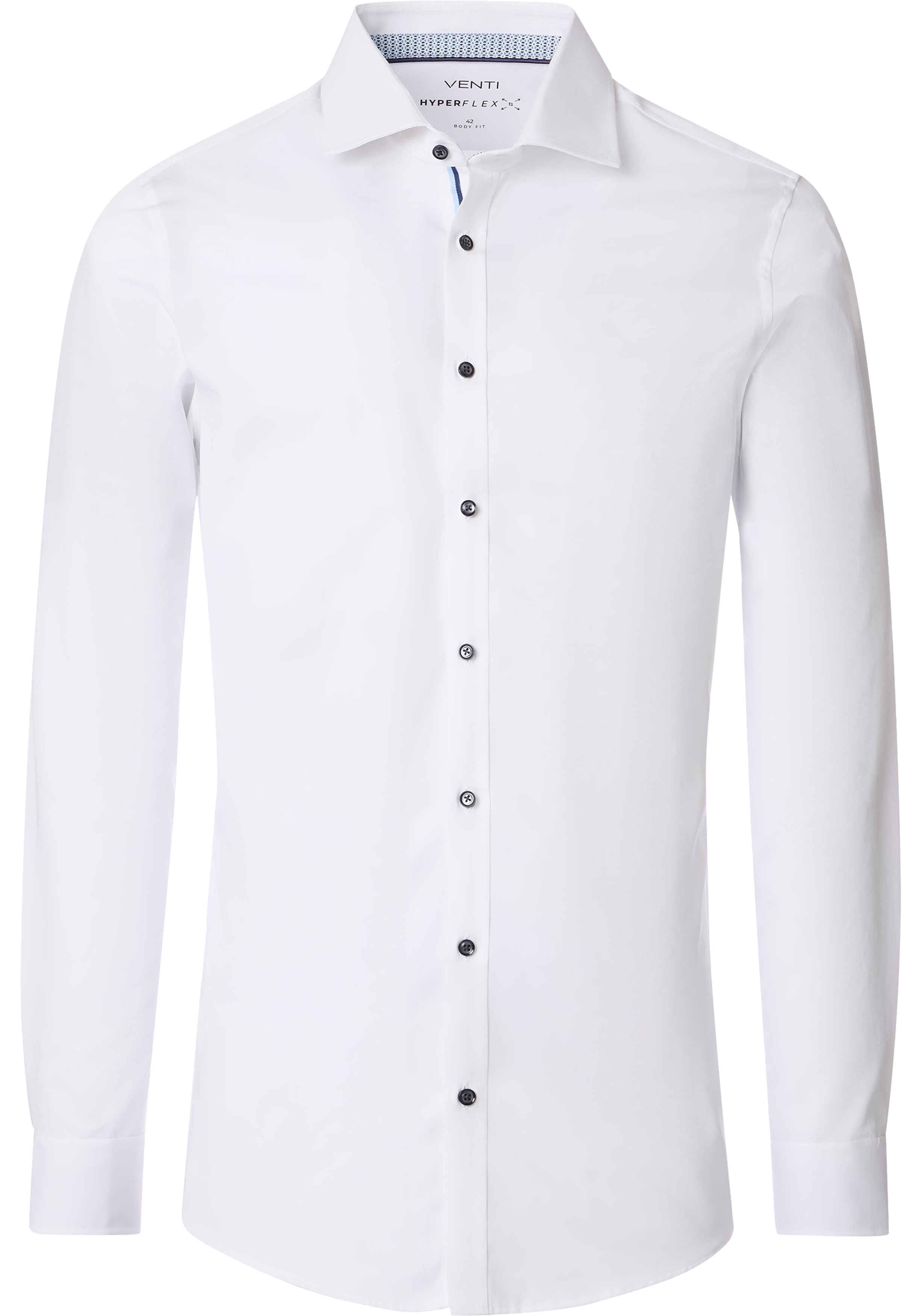 VENTI body fit overhemd, twill, wit