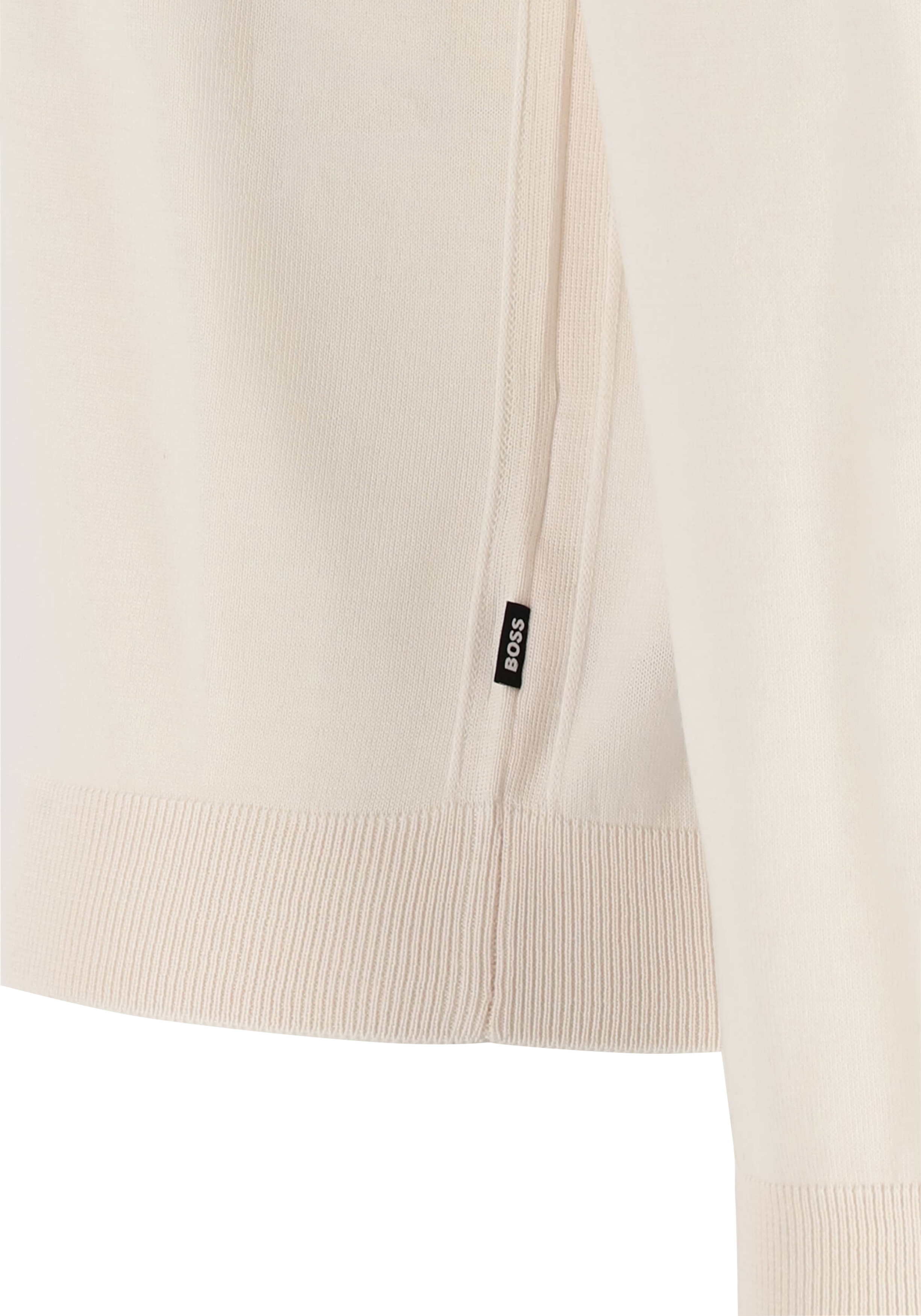 BOSS Melba slim fit trui wol, heren pullover met V-hals, wit